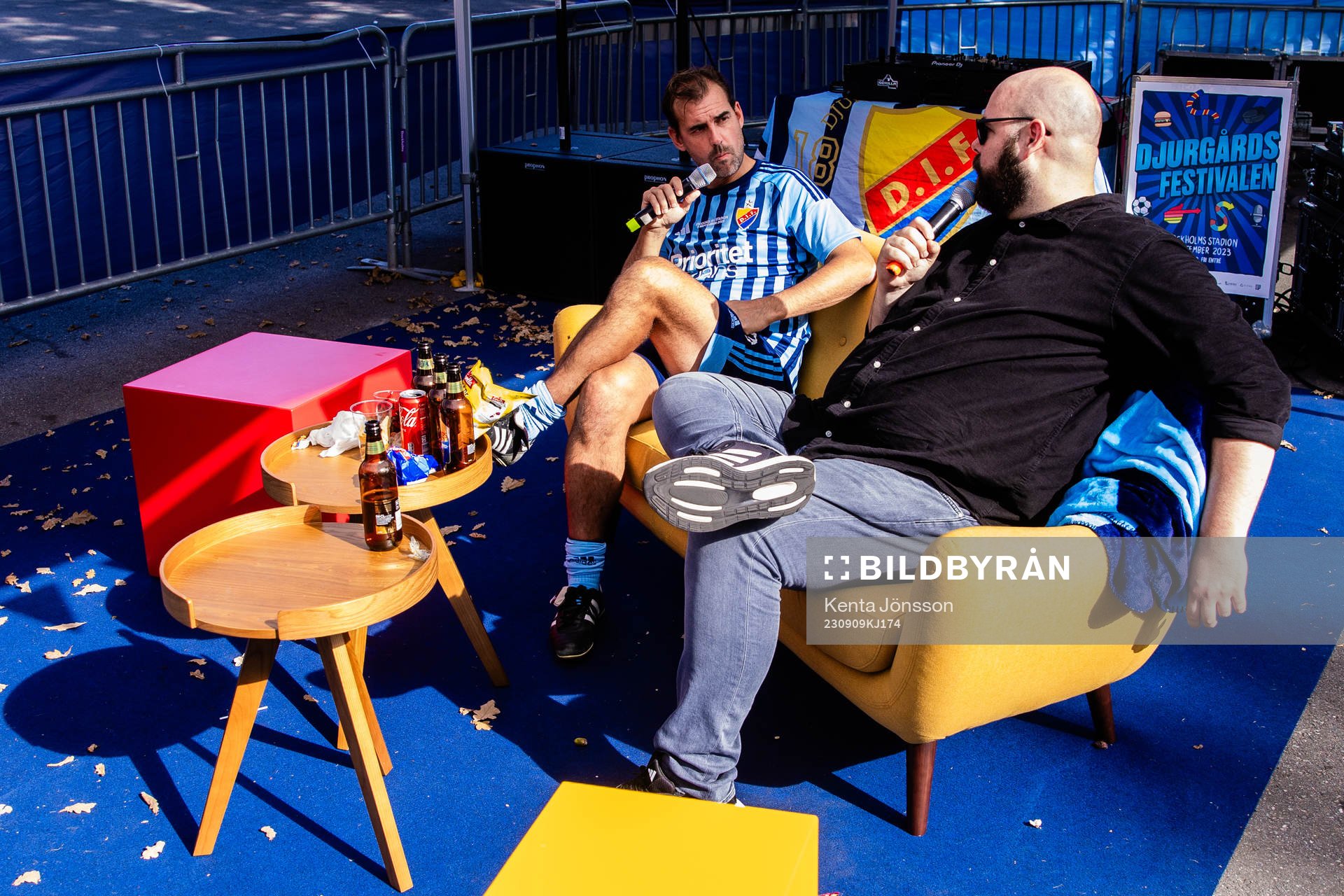 Joel Riddez intervjuas av DIF-podden under Djurgårdsfestivalen 2023 den 9 september 2023 i Stockholm. 