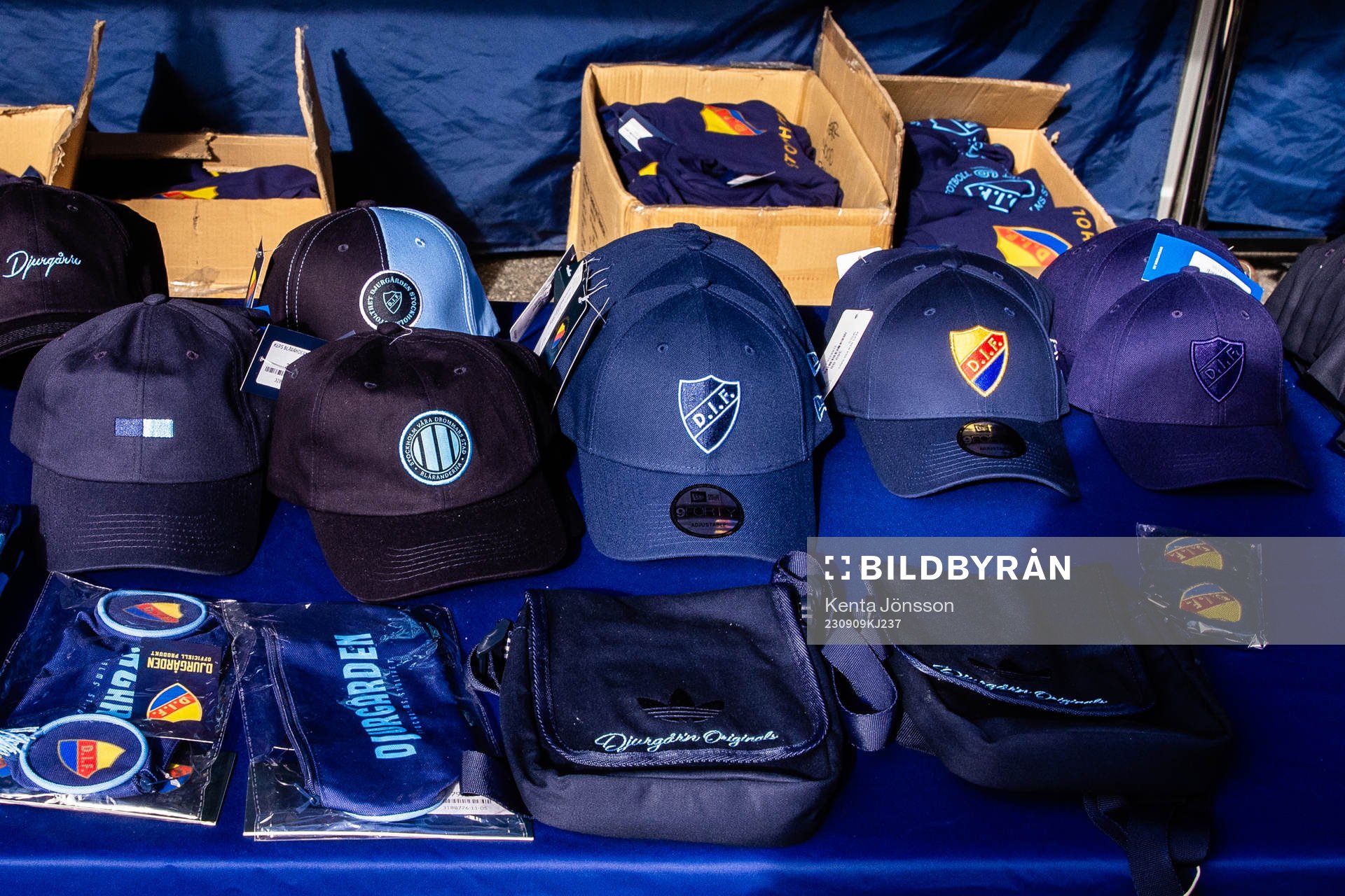 Supporterartiklar i souvenirbutiken
