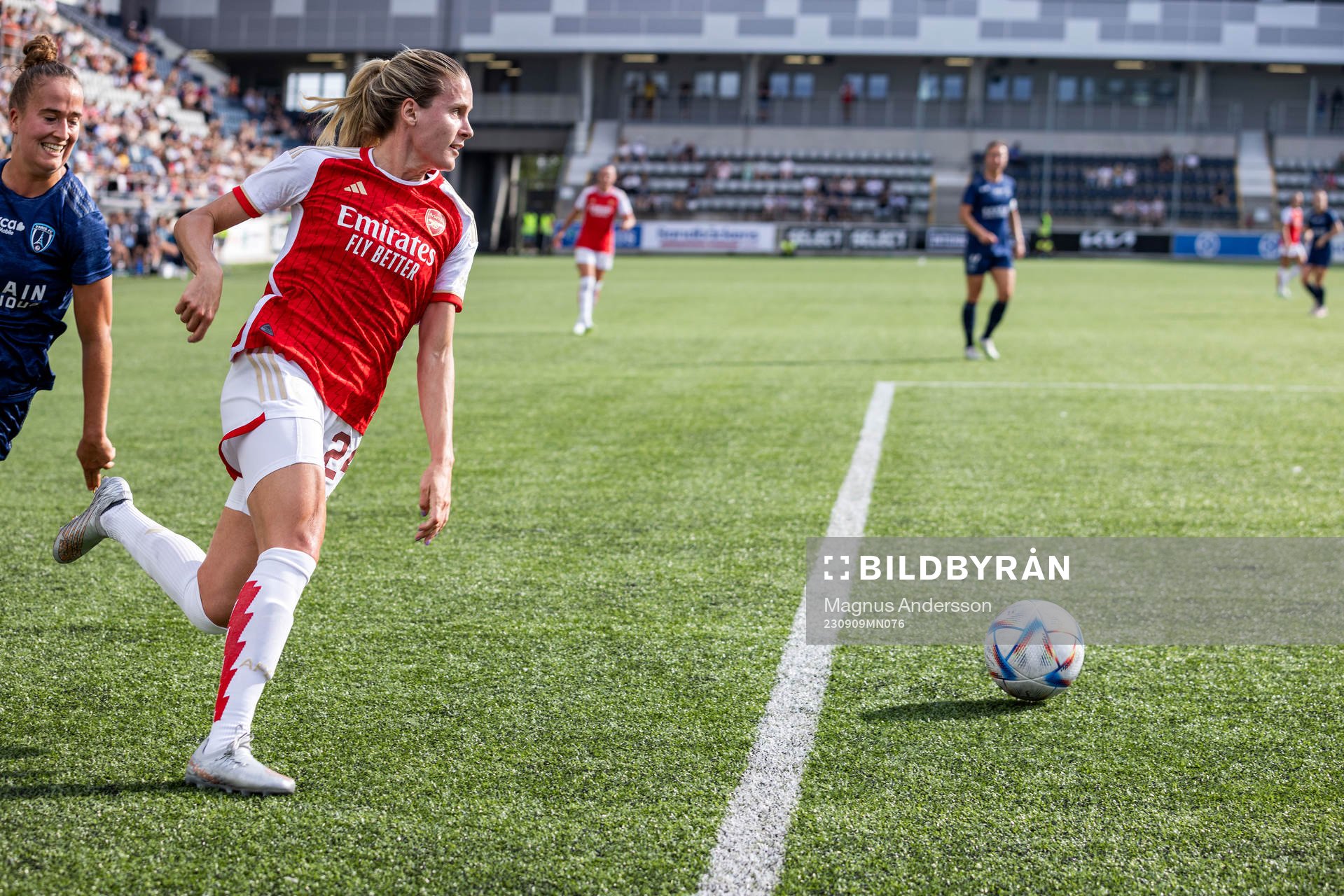 Cloé Lacasse of Arsenal during the UEFA Women's Champions League football match between Arsenal and Paris FC on September 9, 2023 in Linköping.