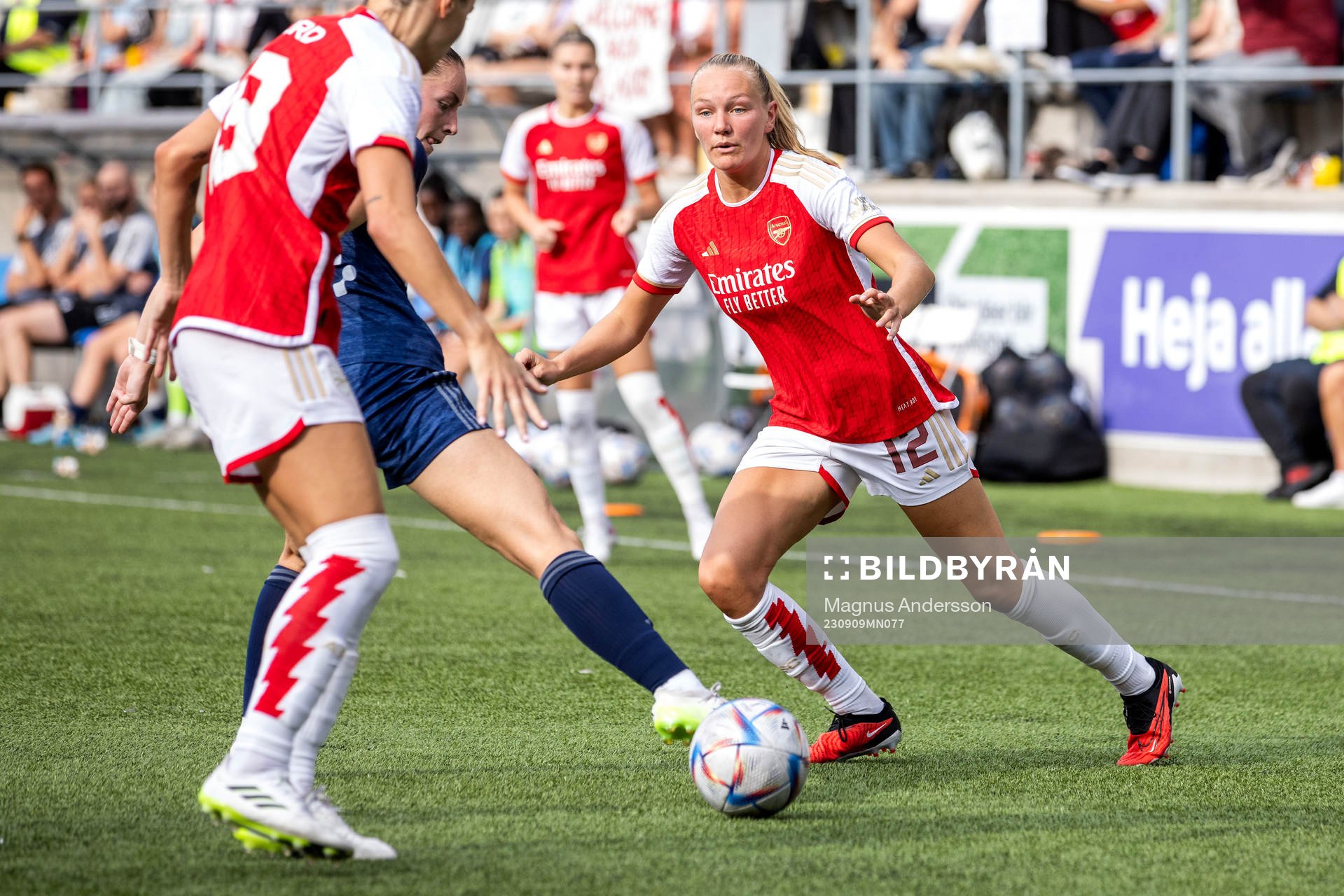 Frida Maanum of Arsenal during the UEFA Women's Champions League football match between Arsenal and Paris FC on September 9, 2023 in Linköping.