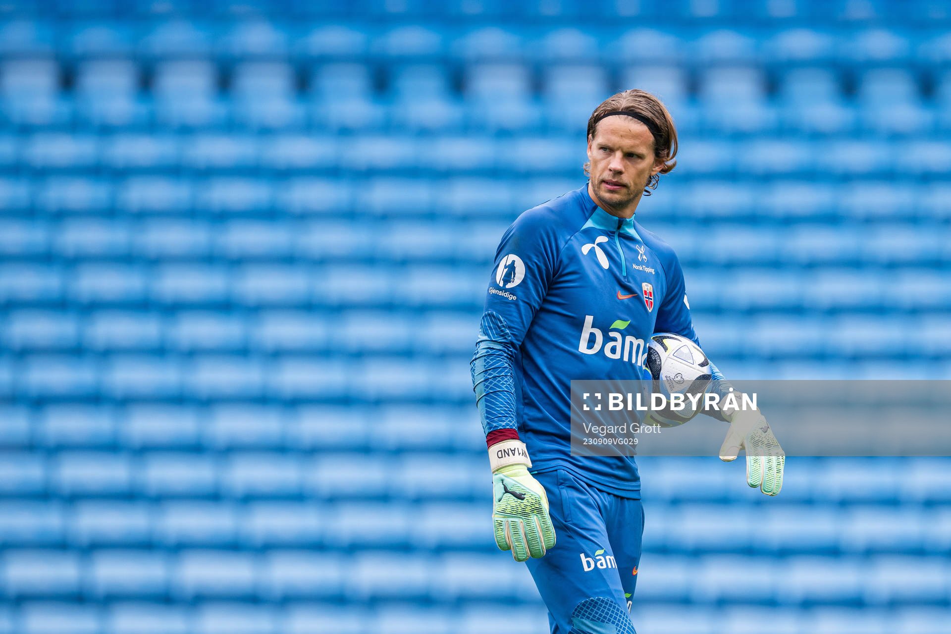 Goalkeeper Ørjan Håskjold Nyland of the Norwegian