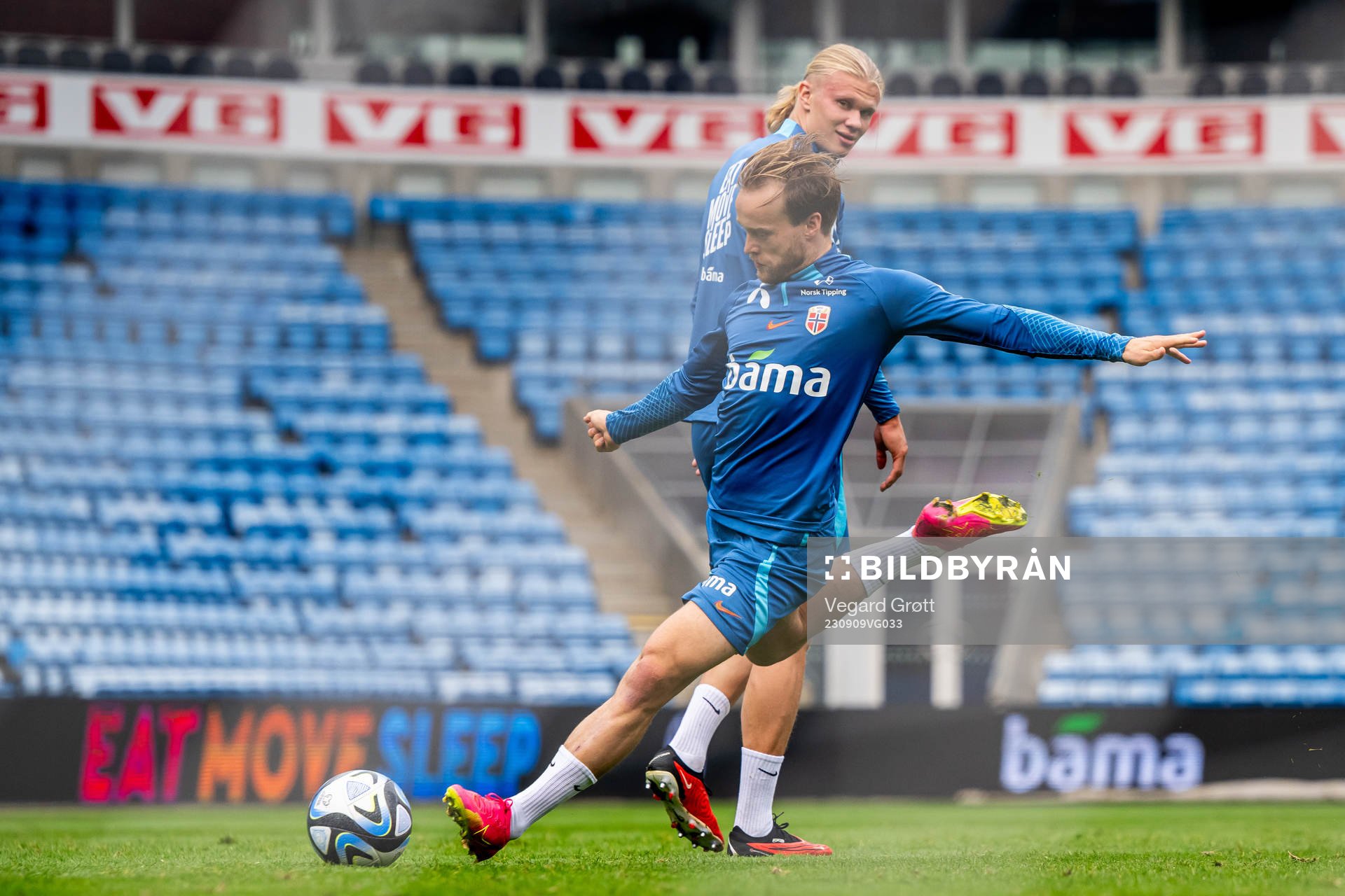 Bård Finne and Erling Braut Haaland of the Norwegian