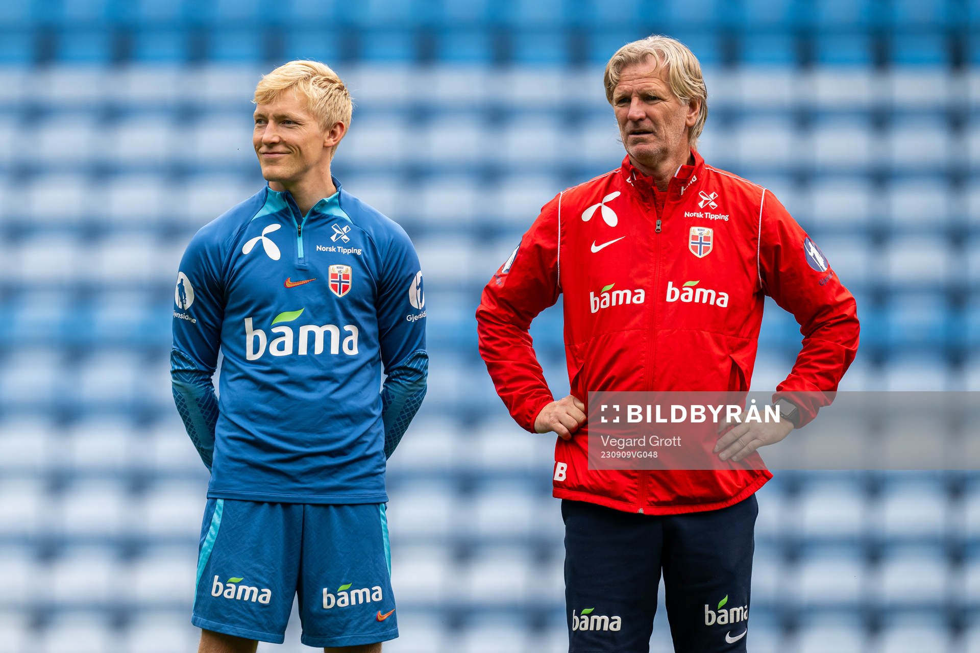 Birger Meling and Kent Bergersen, assistant coach of the