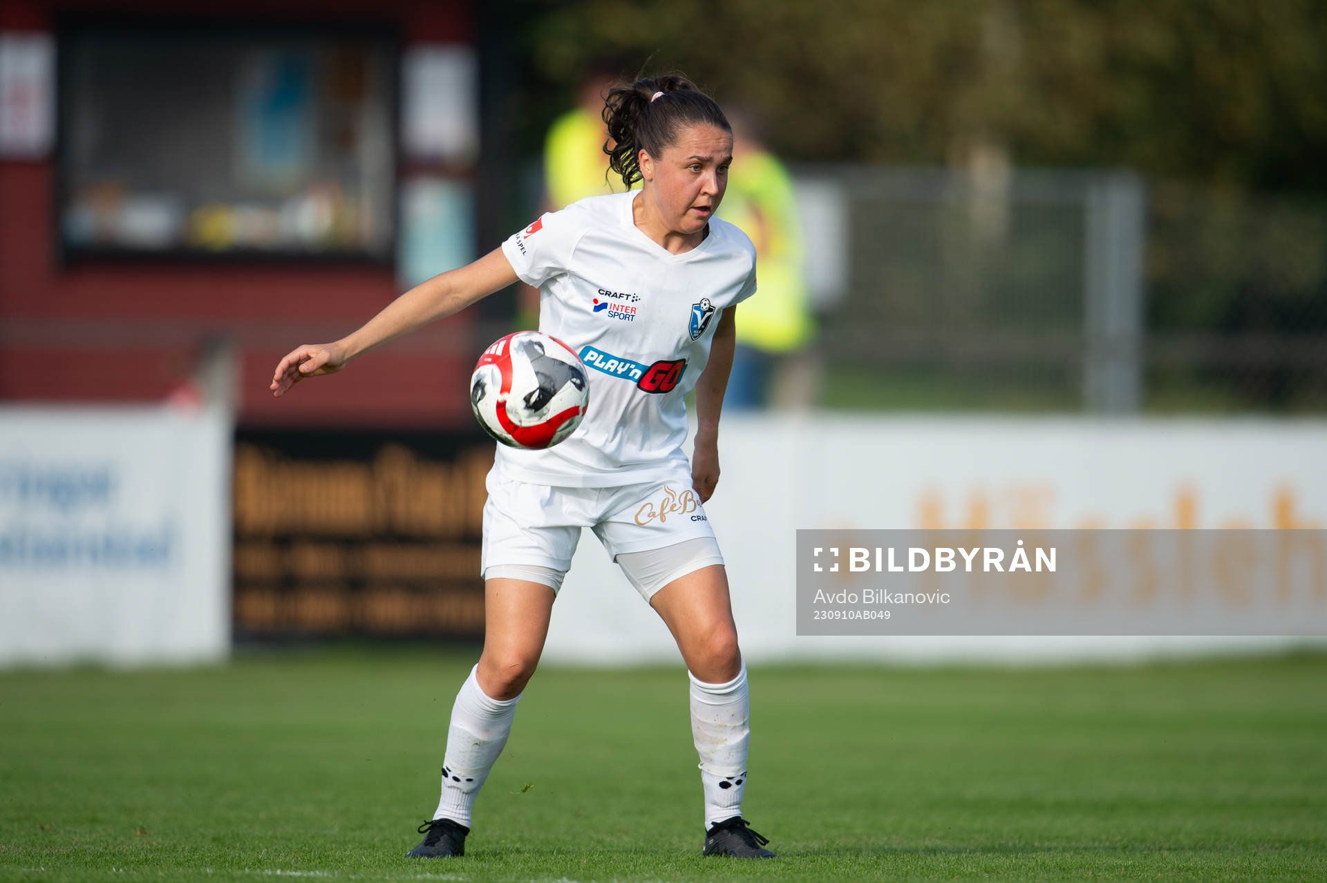 Växjö DFFs Heidi Elisabeth Ellingsen under fotbollsmatchen i Damallsvenskan mellan Vittsjö och Växjö DFF den 10 september 2023 i Vittsjö. 