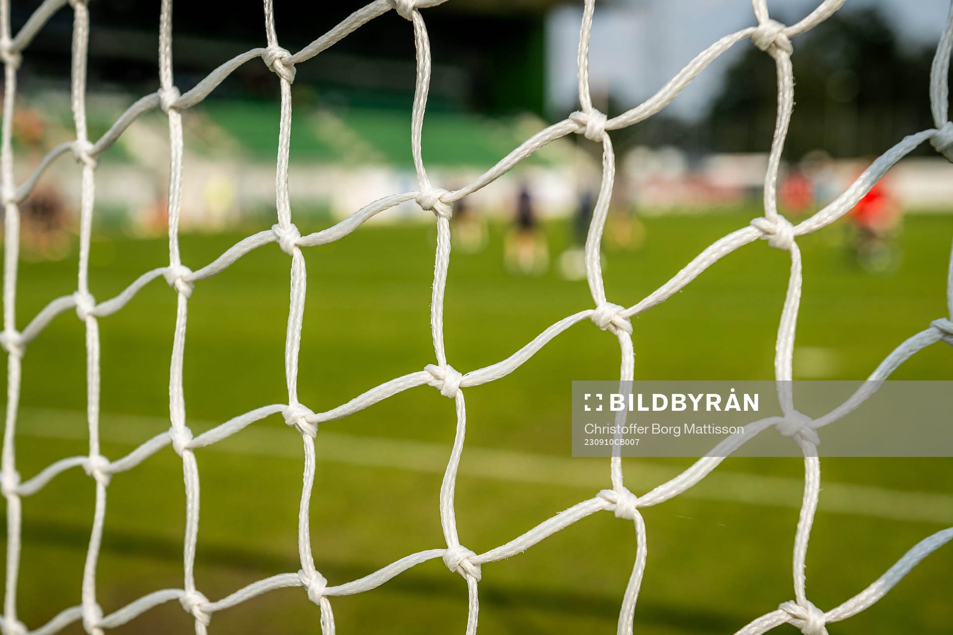 Nätmaskor i ett fotbollsmål