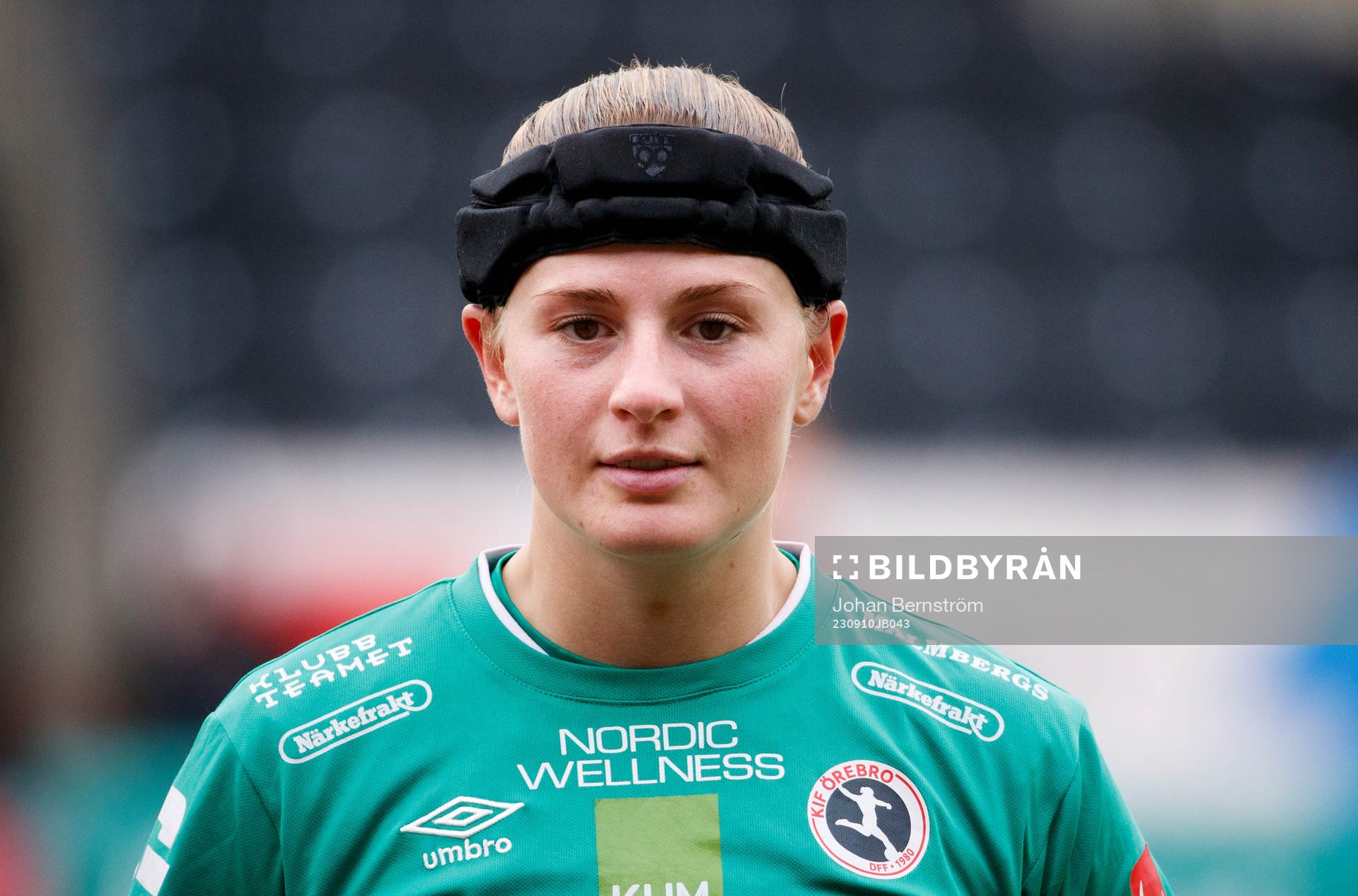 Örebros Tove Enblom under fotbollsmatchen i Damallsvenskan mellan KIF Örebro och Kalmar den 10 september 2023 i Örebro. 