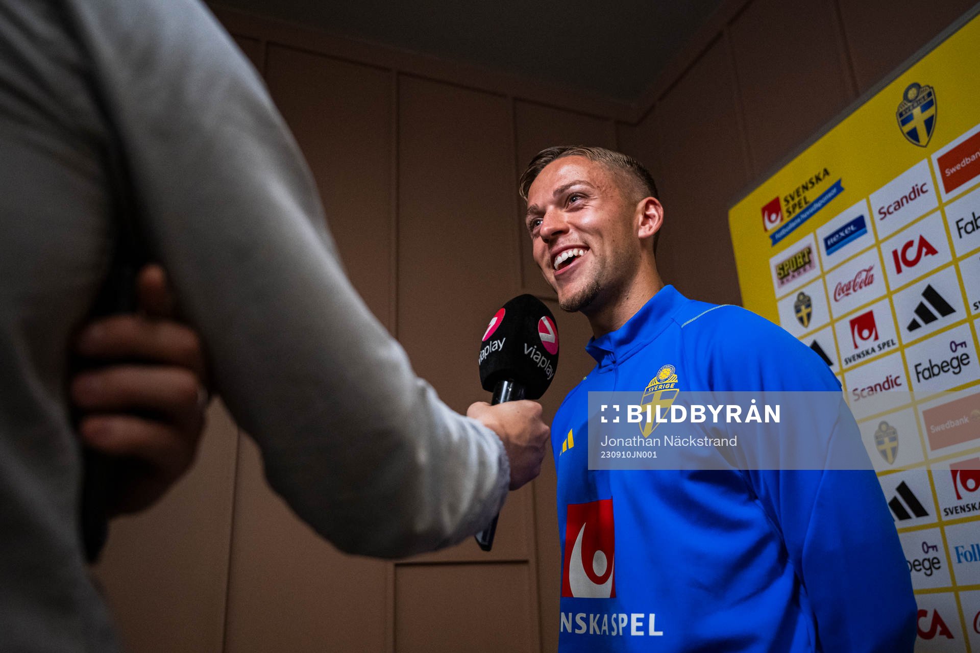 Jesper Karlsson of the Swedish national football team at a