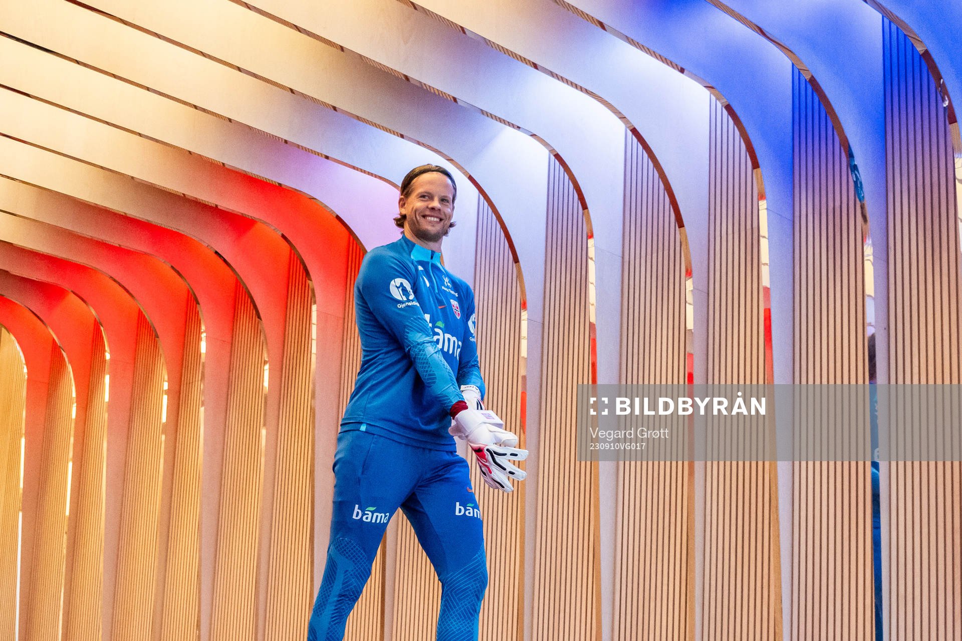 Goalkeeper Ørjan Håskjold Nyland of the Norwegian