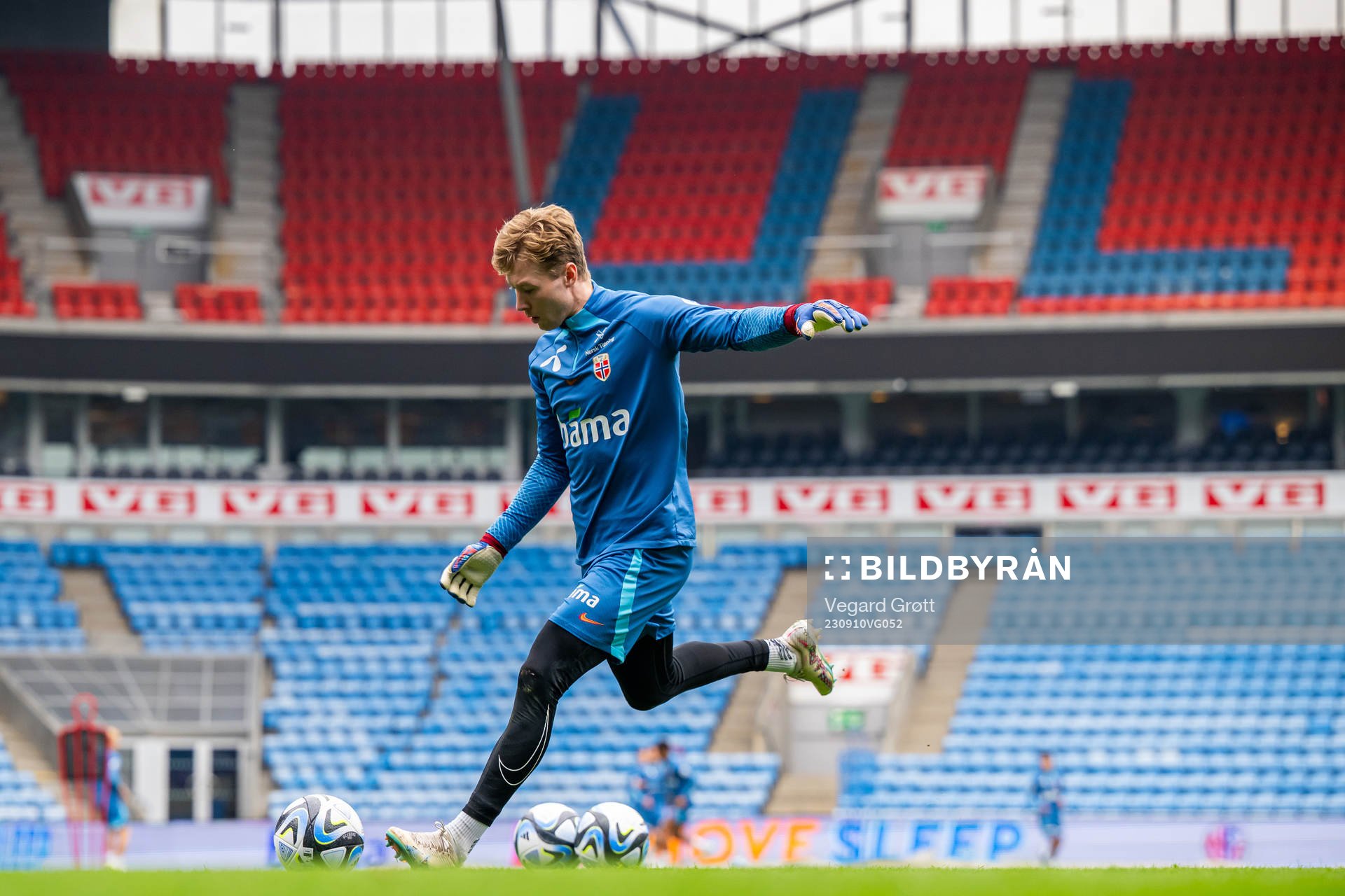 Goalkeeper Mathias Dyngeland of the Norwegian national