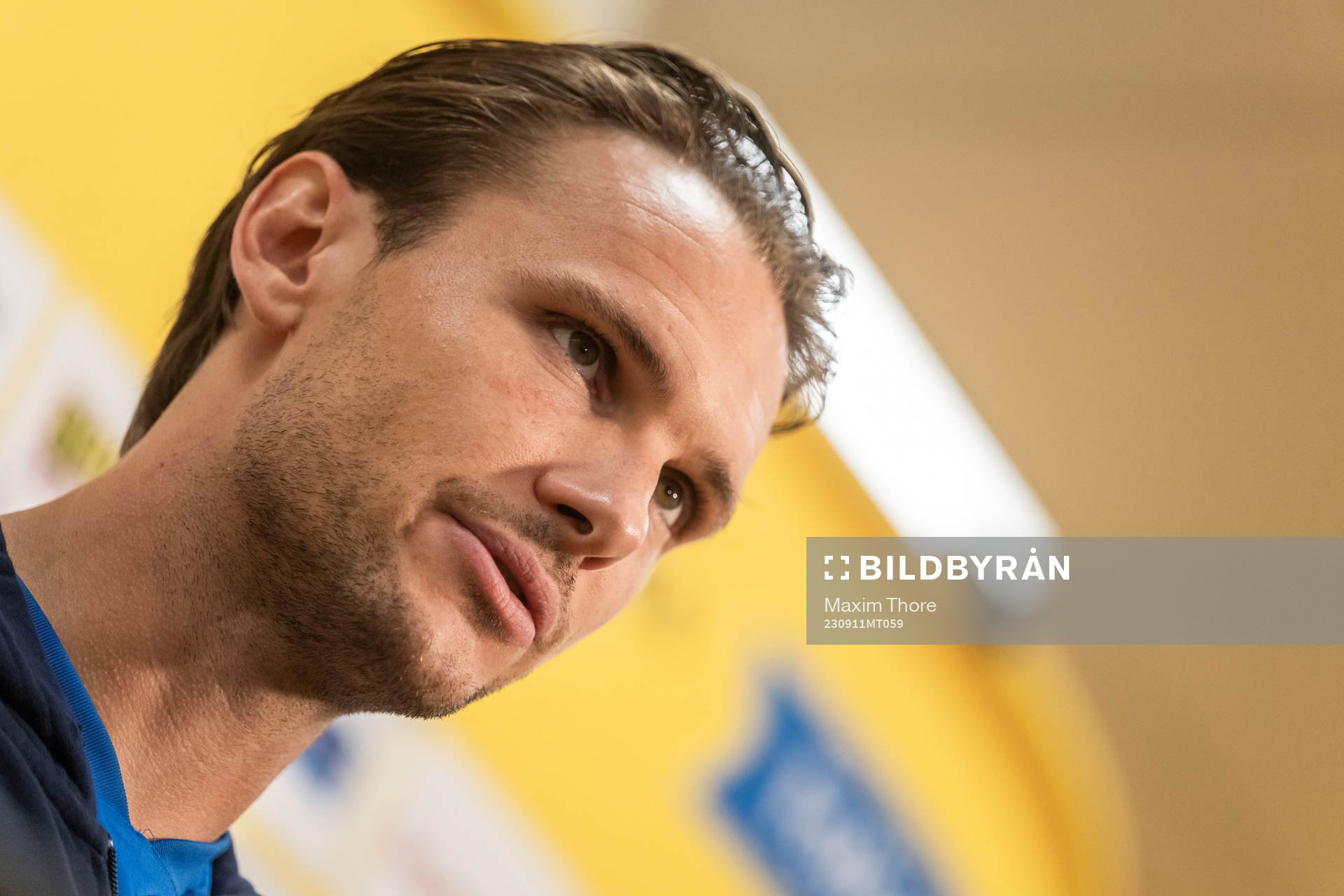 Albin Ekdal of the Swedish national football team at a