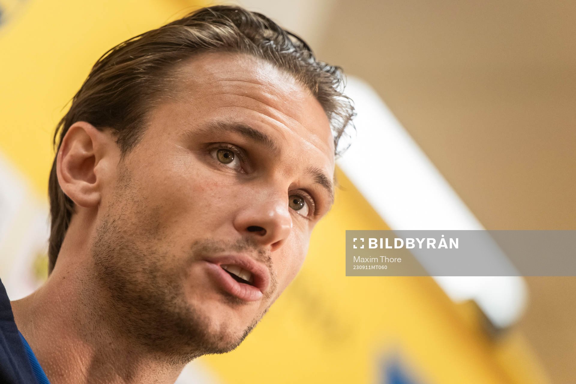 Albin Ekdal of the Swedish national football team at a