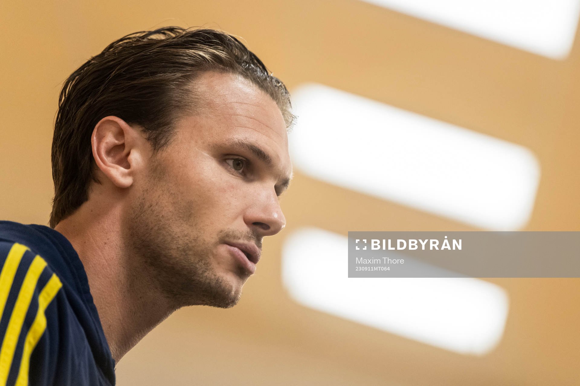 Albin Ekdal of the Swedish national football team at a