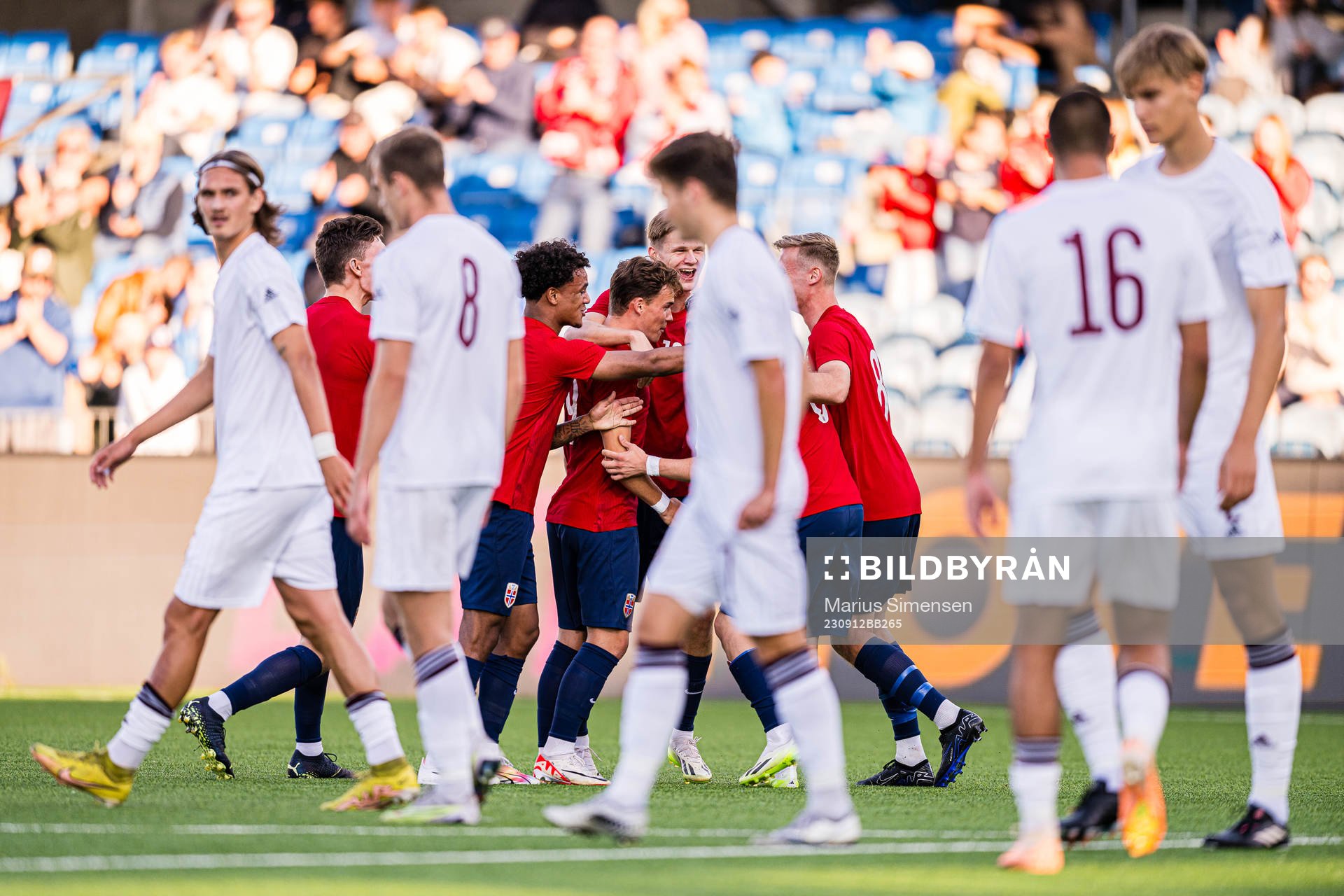 Kristian Fredrik Malt Arnstad of Norway celebrates