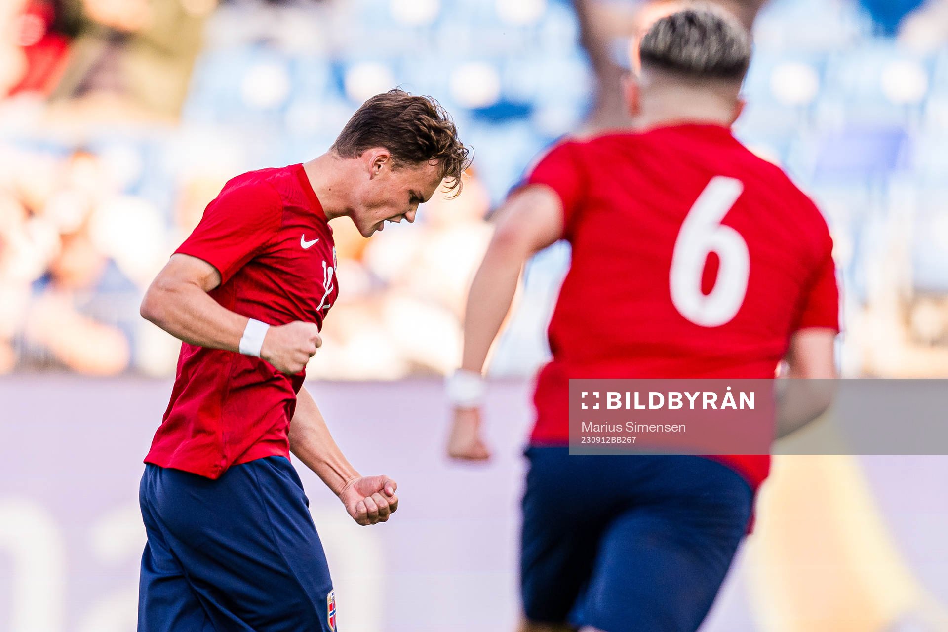 Kristian Fredrik Malt Arnstad of Norway celebrates