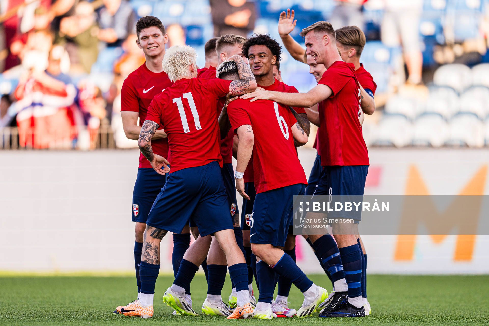 Kristian Fredrik Malt Arnstad of Norway celebrates