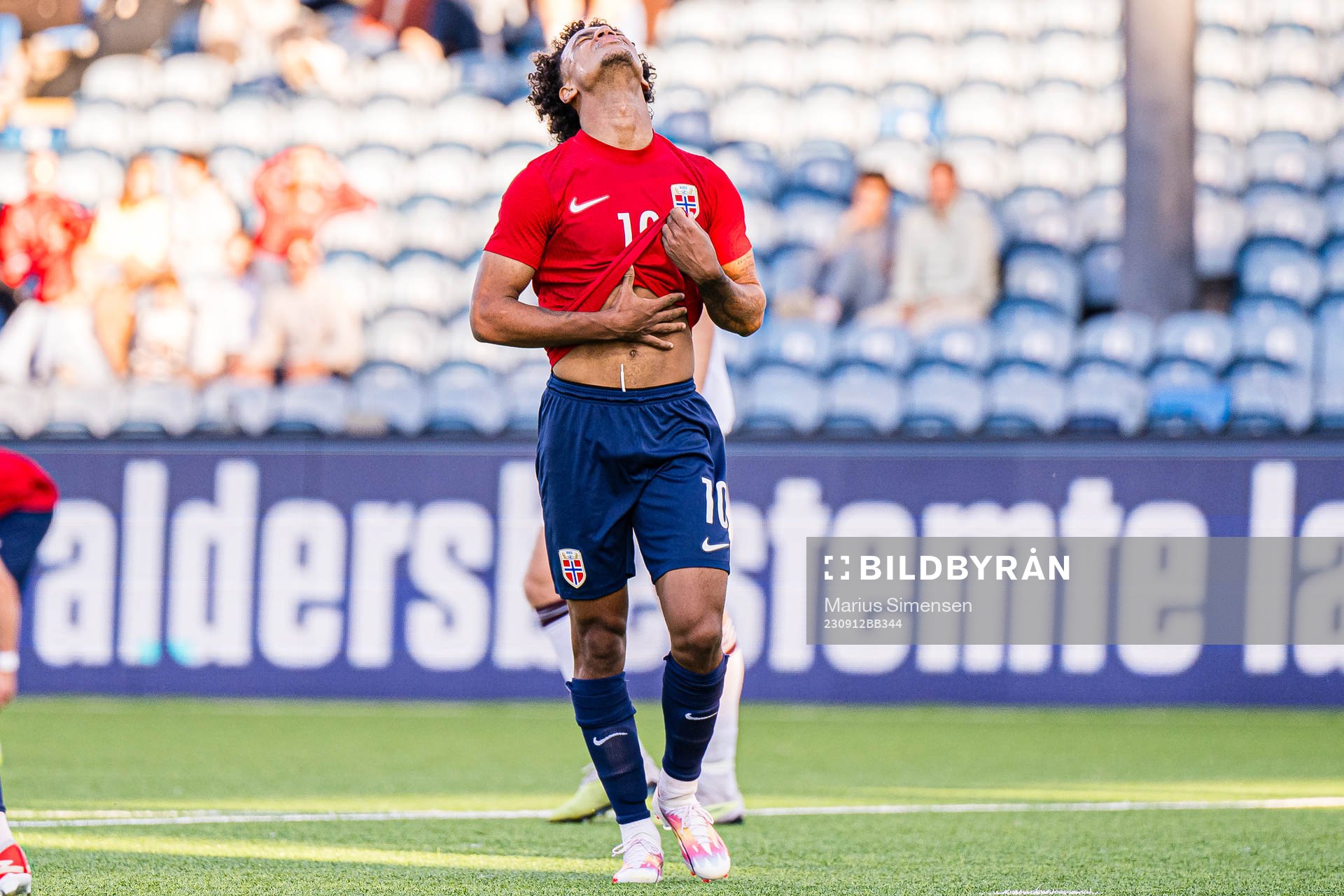 Oscar Bobb of Norway reacts