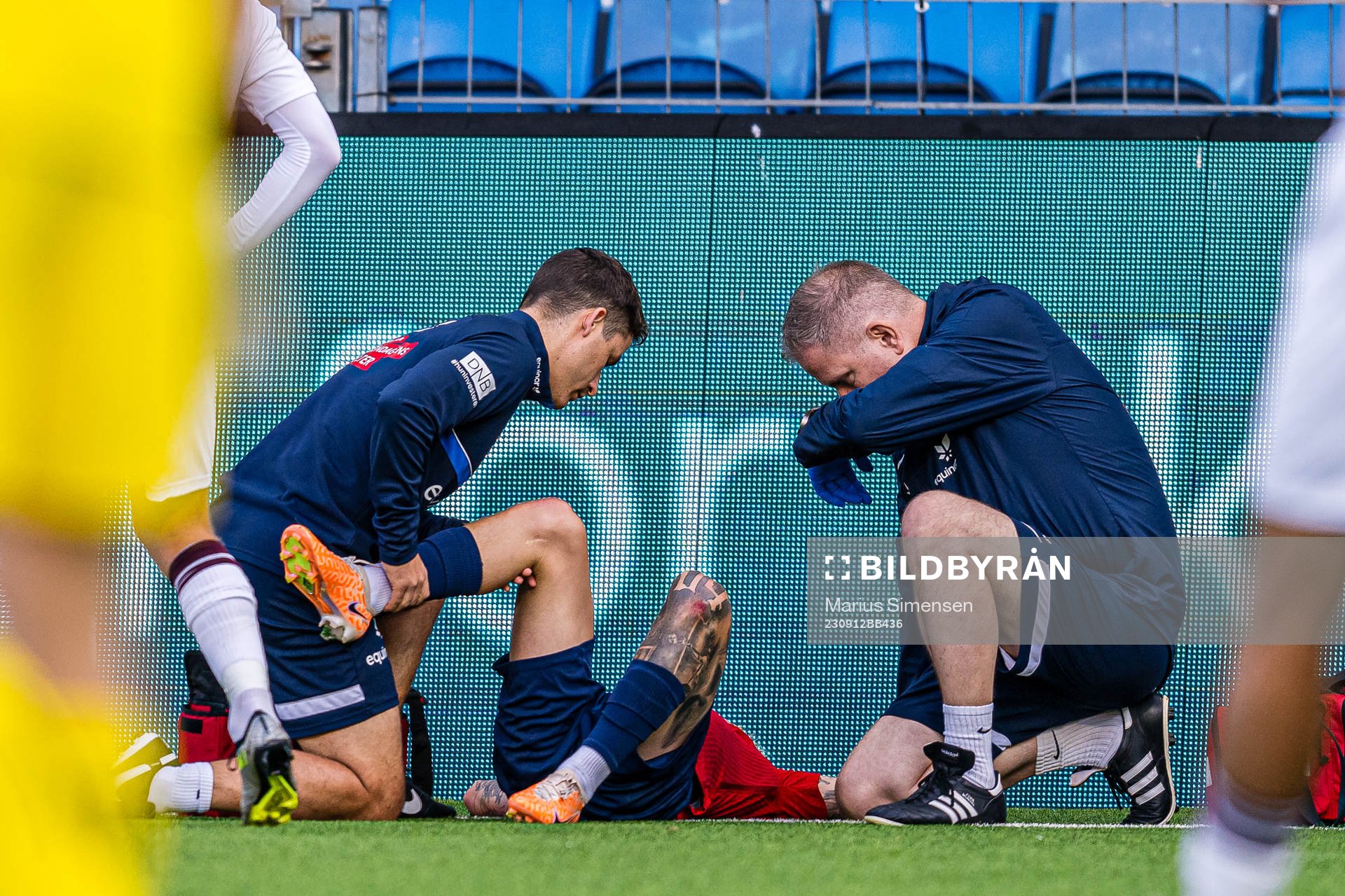 Isak Hansen-Aarøen of Norway in pain