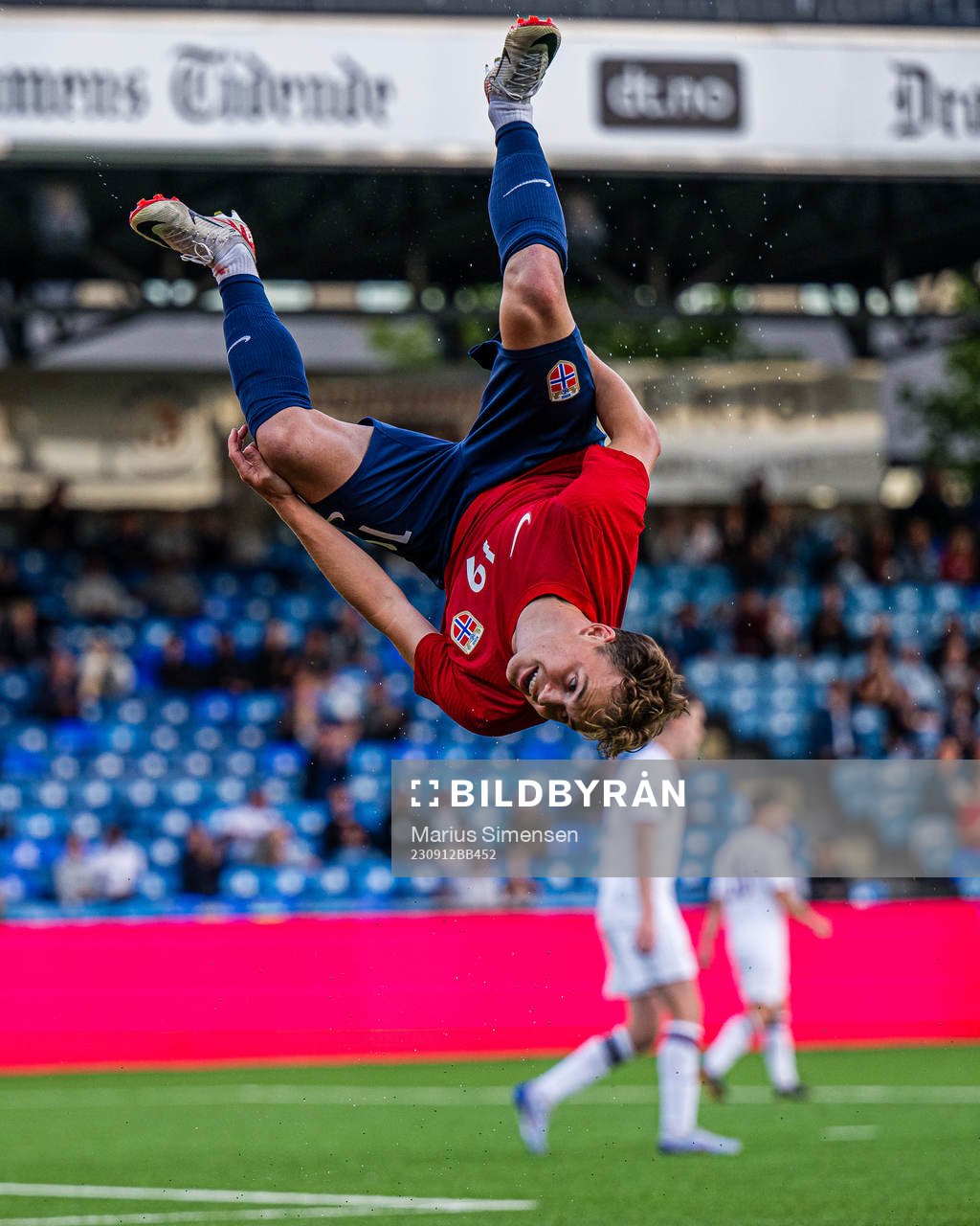 Kristian Fredrik Malt Arnstad of Norway celebrates
