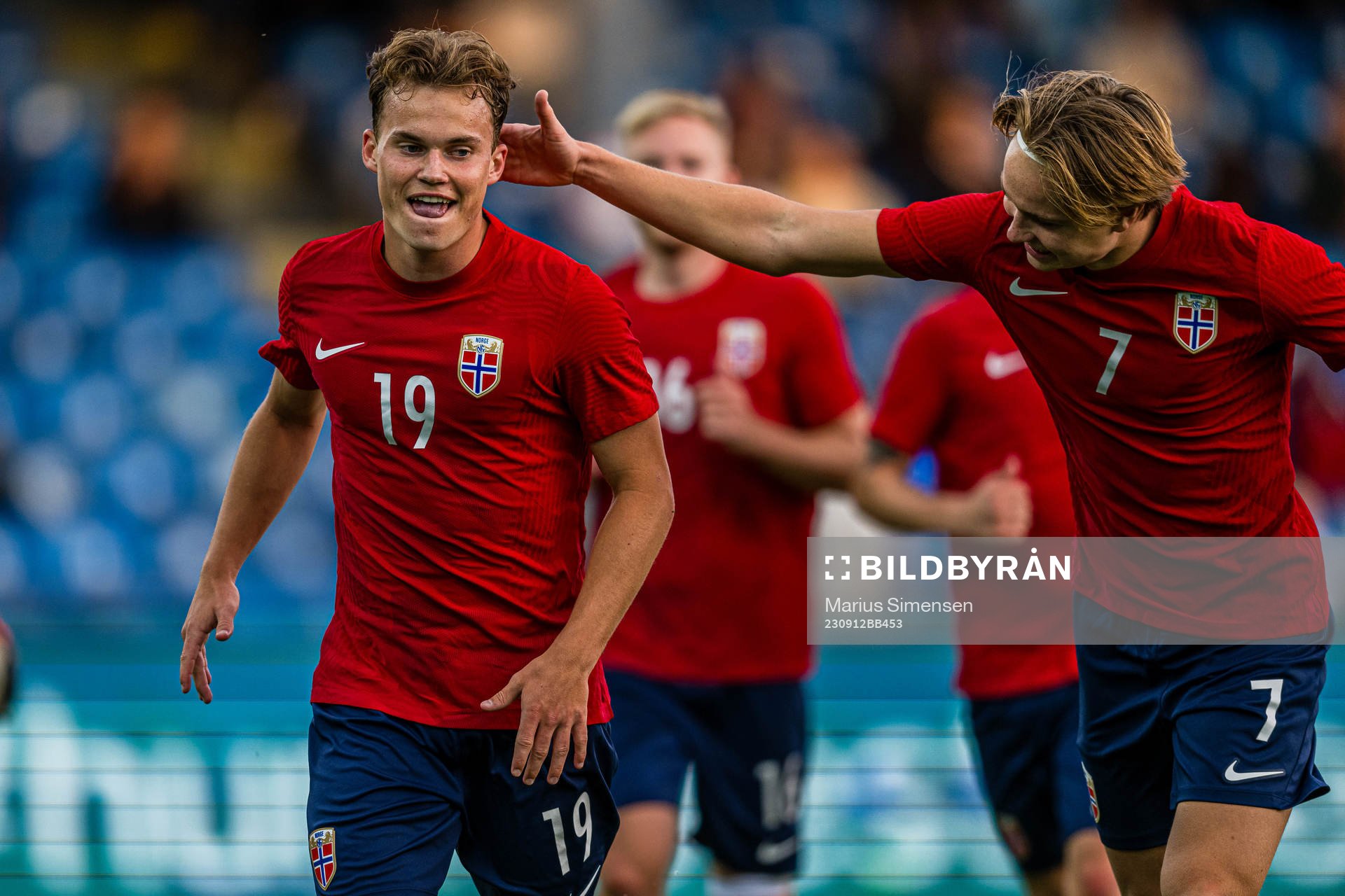 Kristian Fredrik Malt Arnstad of Norway celebrates