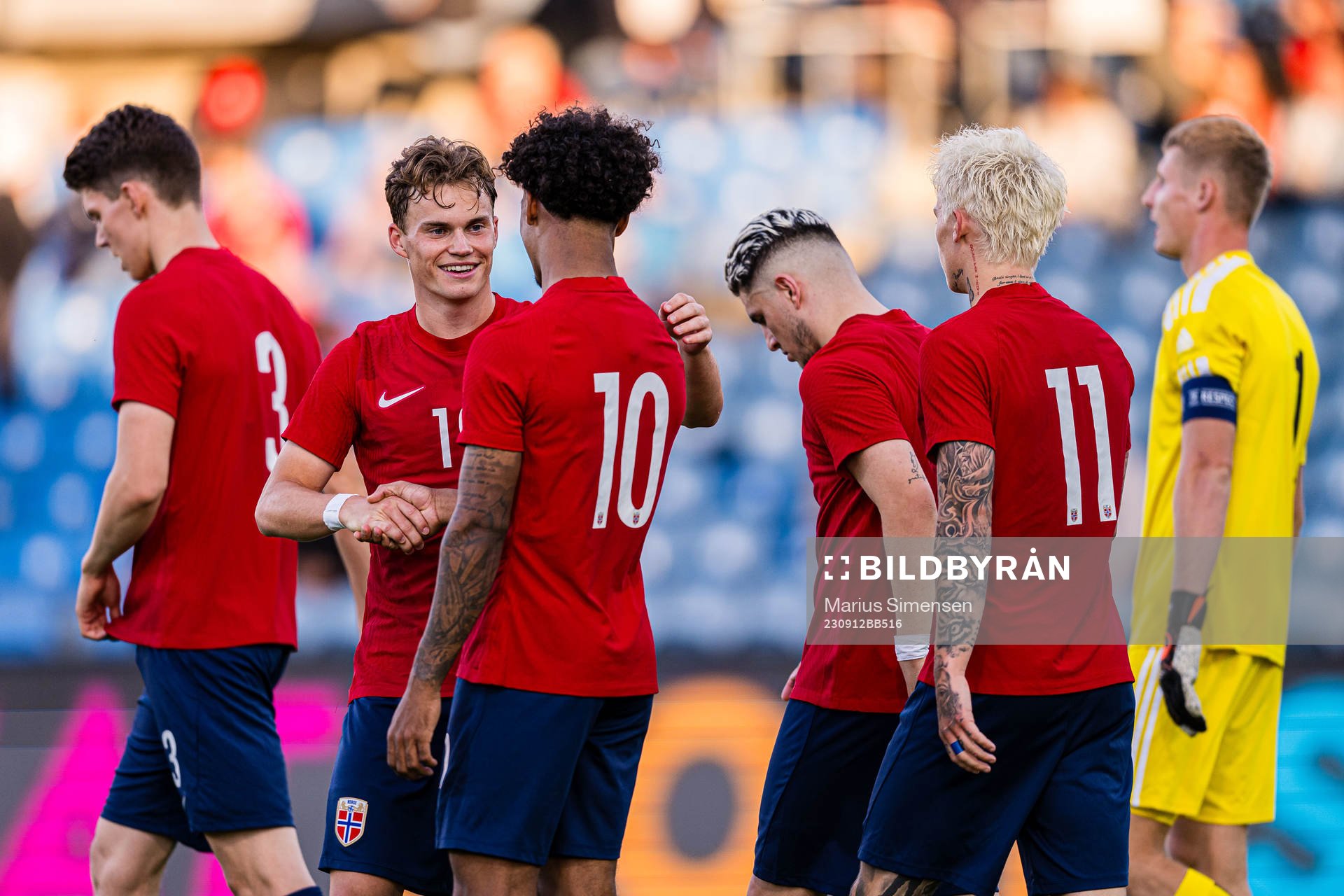 Kristian Fredrik Malt Arnstad of Norway celebrates