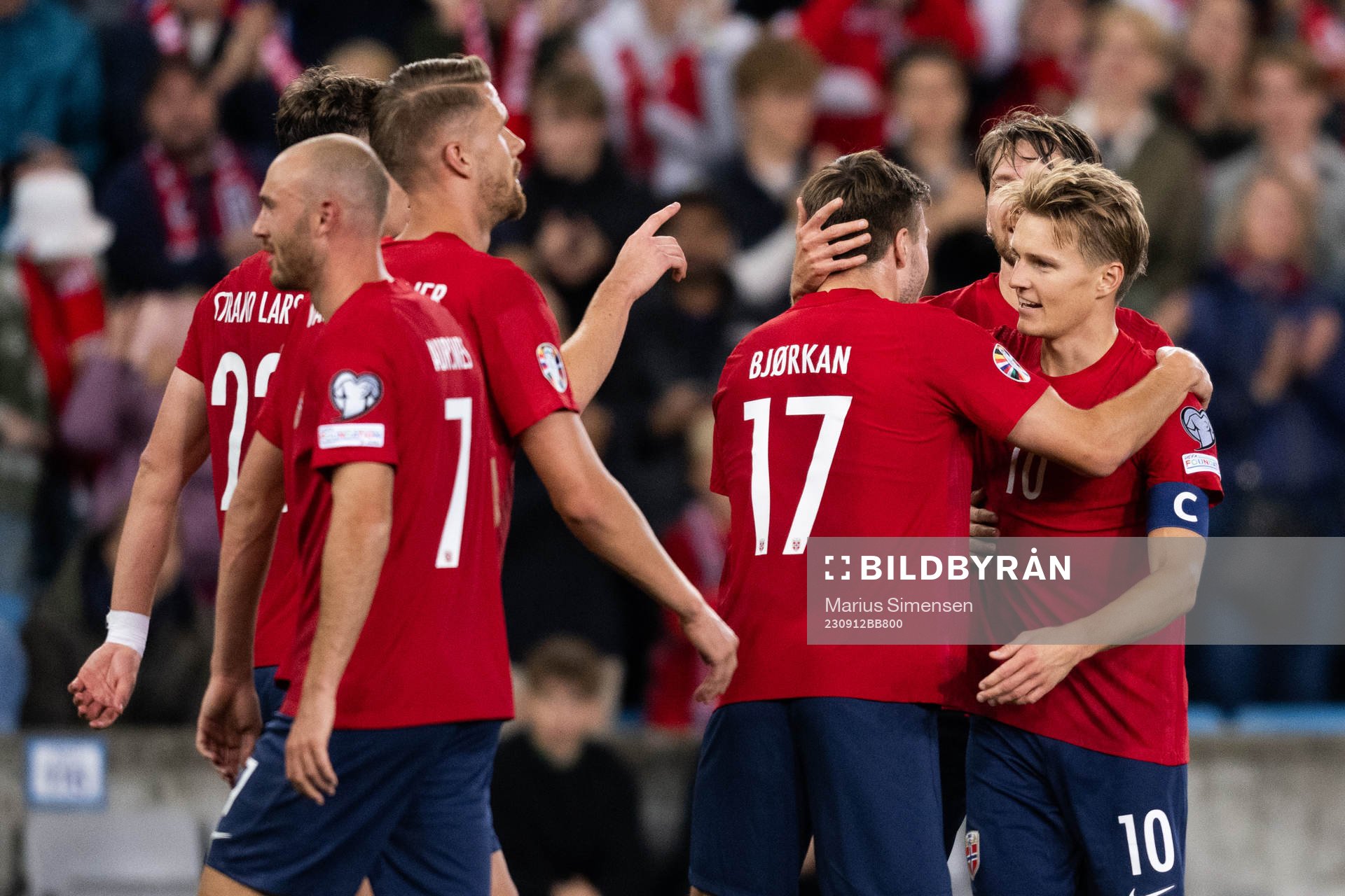 Martin Ødegaard of Norway celebrates