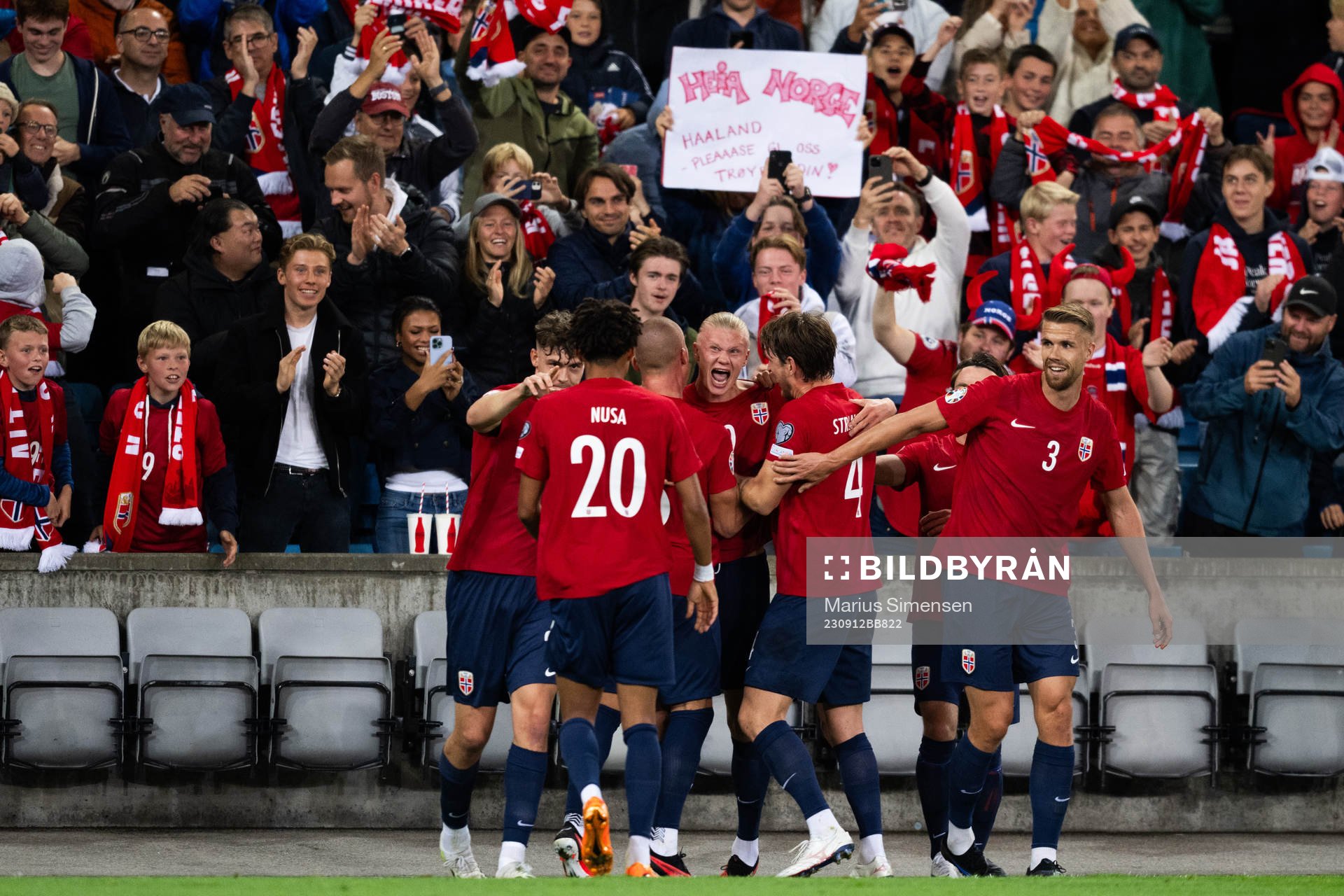 Erling Braut Haaland of Norway celebrates