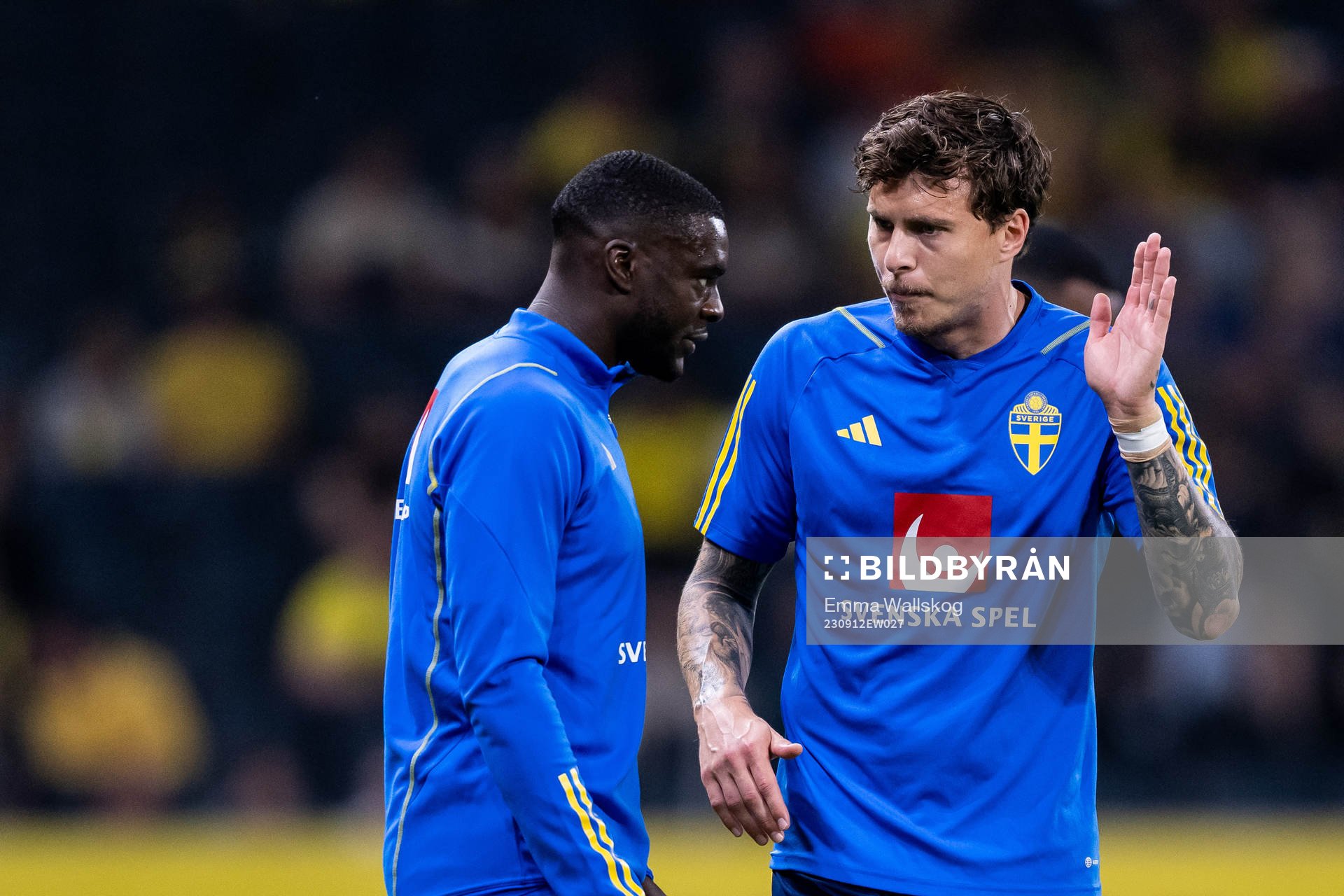 Ken Sema and Victor Nilsson Lindelöf of Sweden