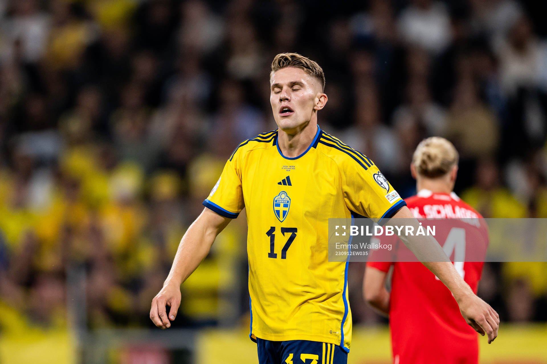 Viktor Gyökeres of Sweden looks dejected