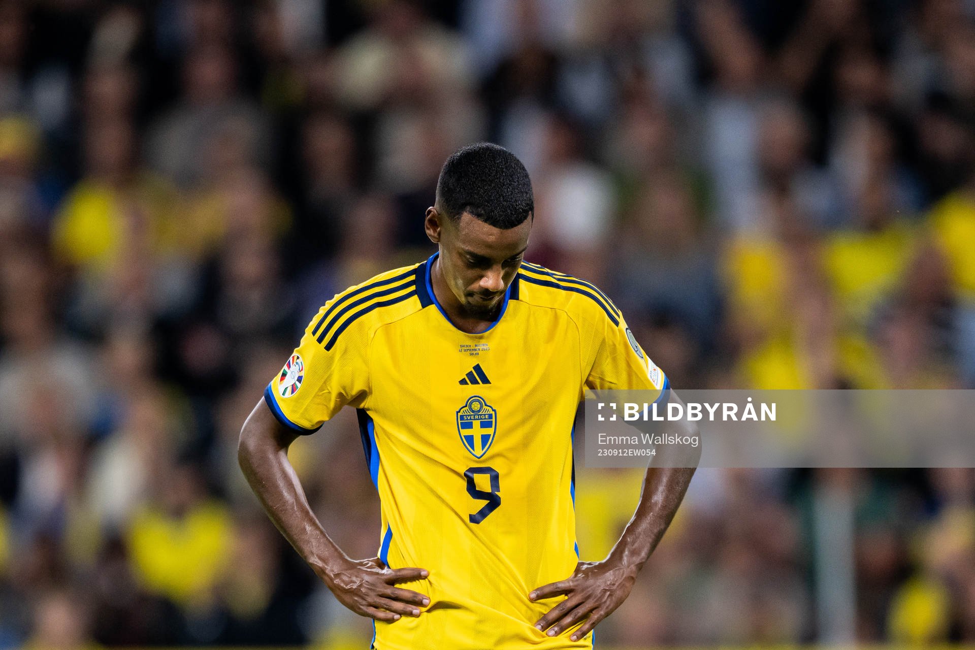 Alexander Isak of Sweden looks dejected