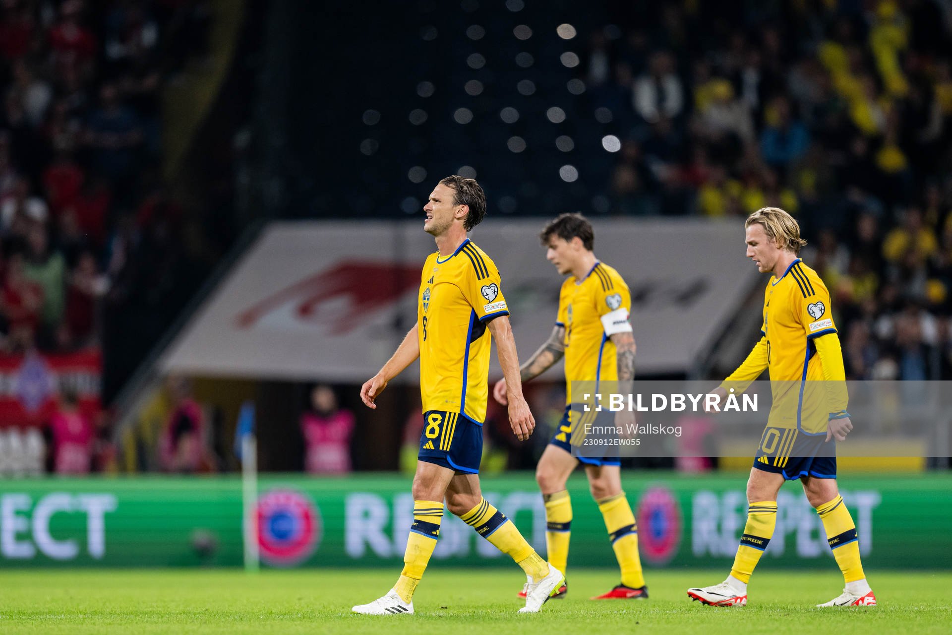 Albin Ekdal, Victor Nilsson Lindelöf and Emil Forsberg of