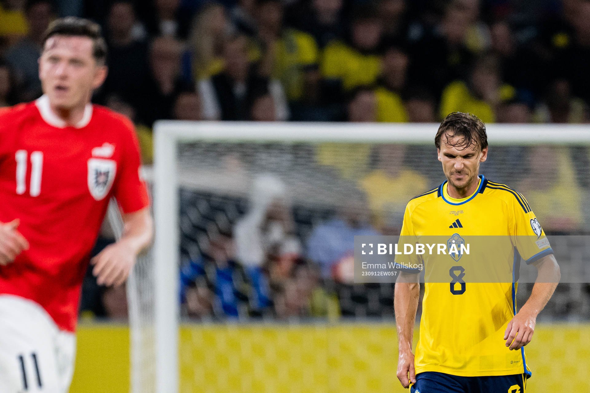 Albin Ekdal of Sweden looks dejected