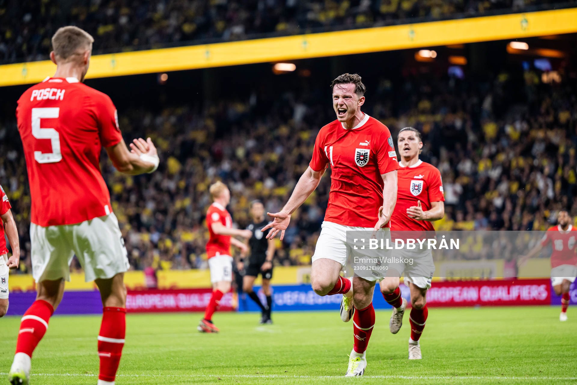 Michael Gregoritsch of Austria celebrates