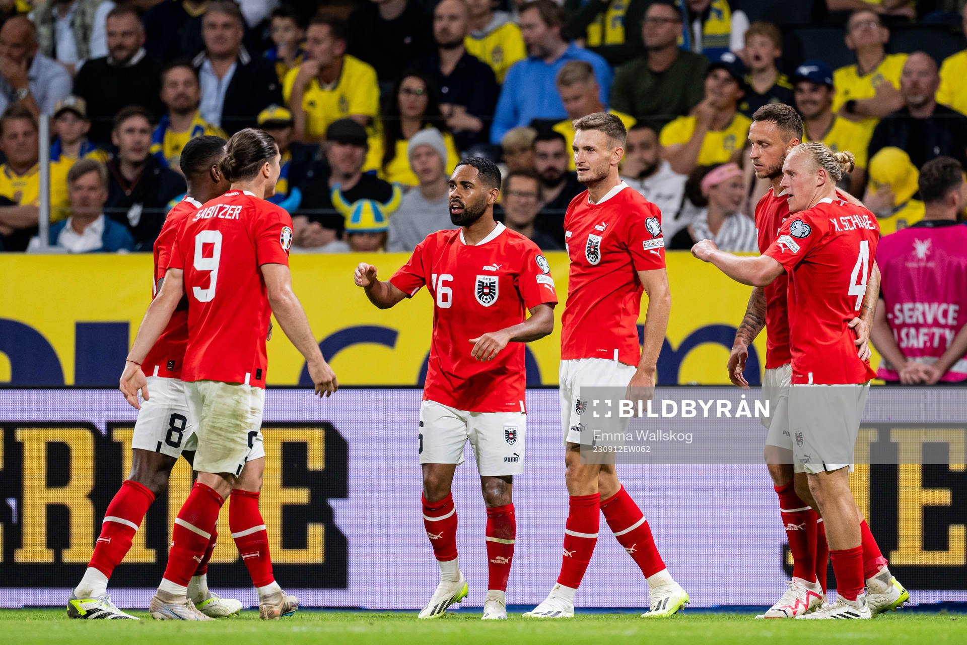 Marko Arnautovic of Austria celebrate