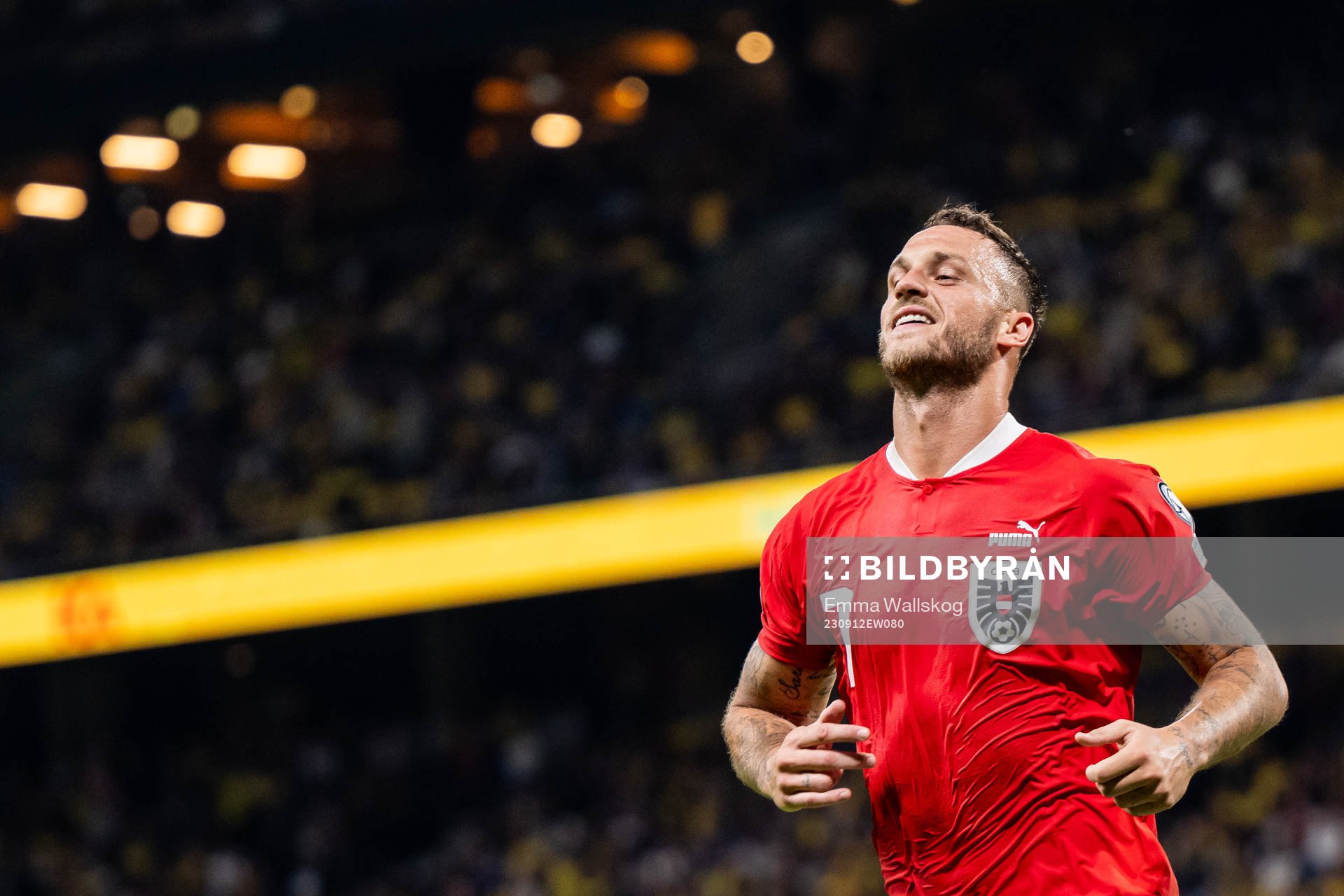 Marko Arnautovic of Austria celebrates