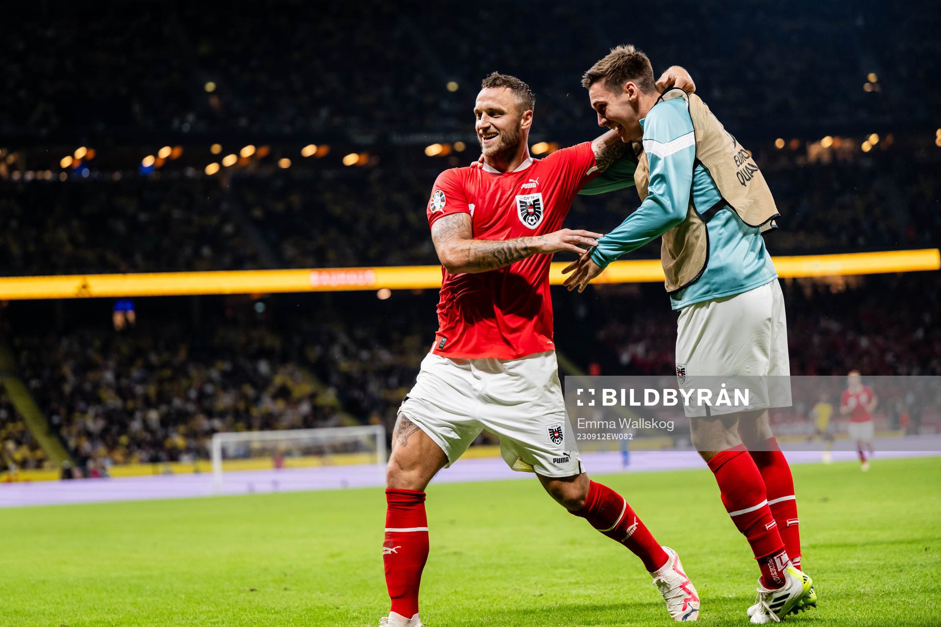 Marko Arnautovic of Austria celebrates