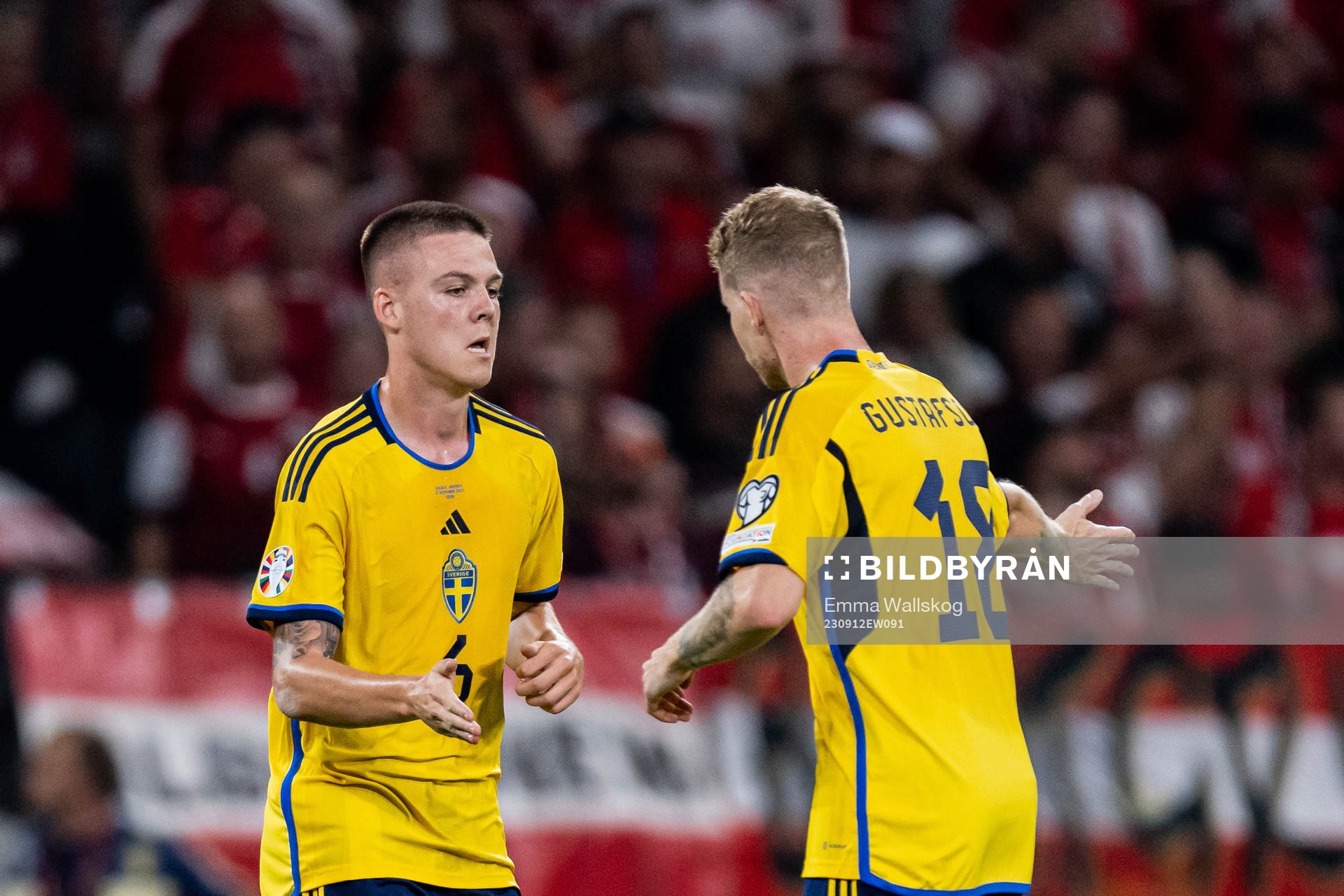 Emil Holm of Sweden celebrate