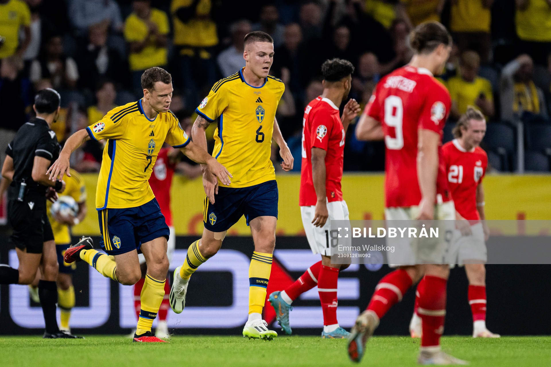 Emil Holm of Sweden celebrate