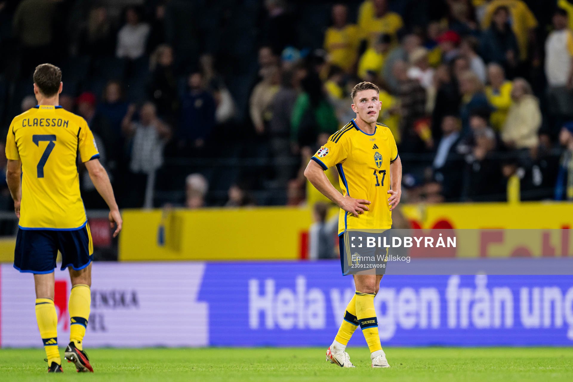 Viktor Gyökeres of Sweden looks dejected