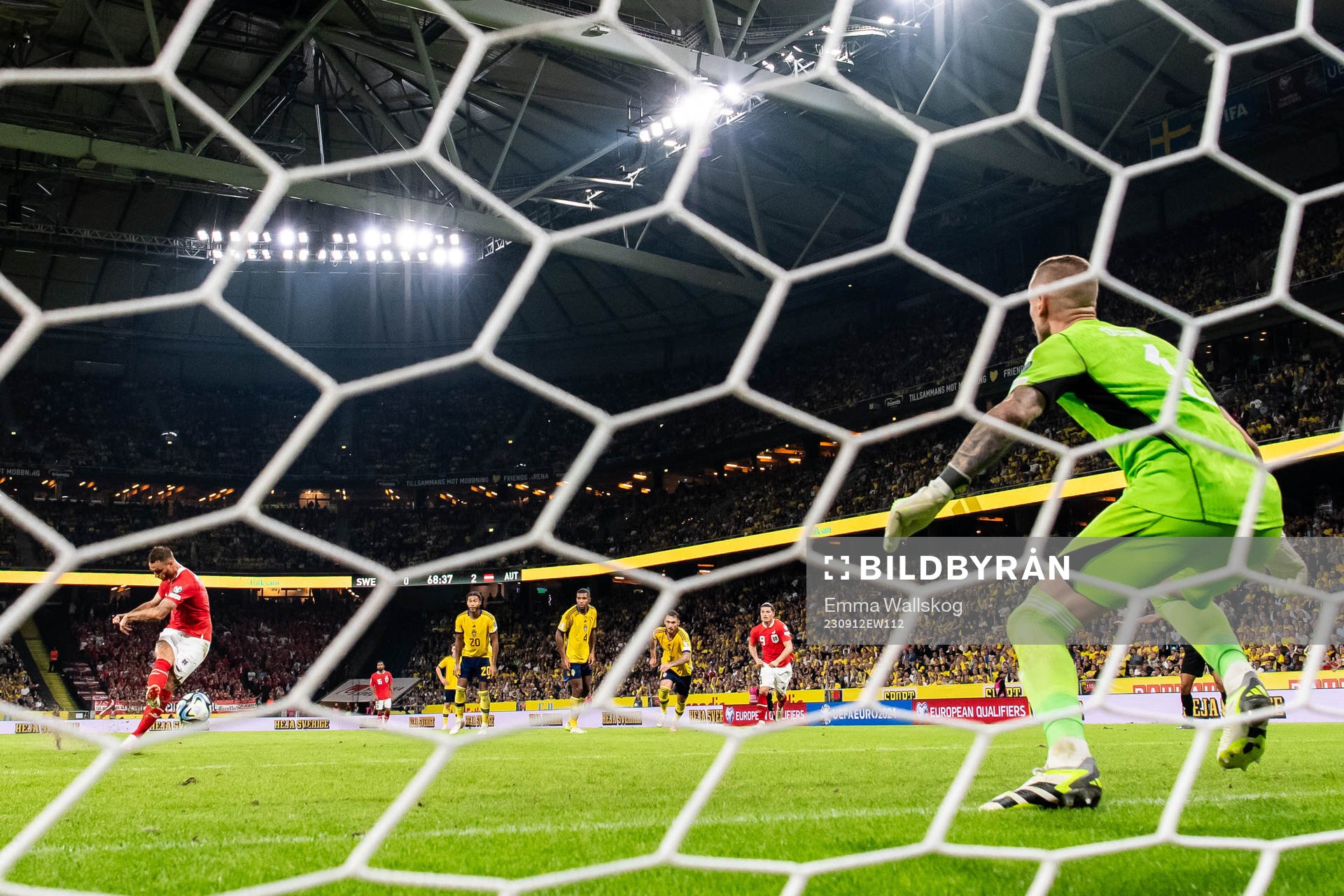 Marko Arnautovic of Austria scores the 0-3 goal against