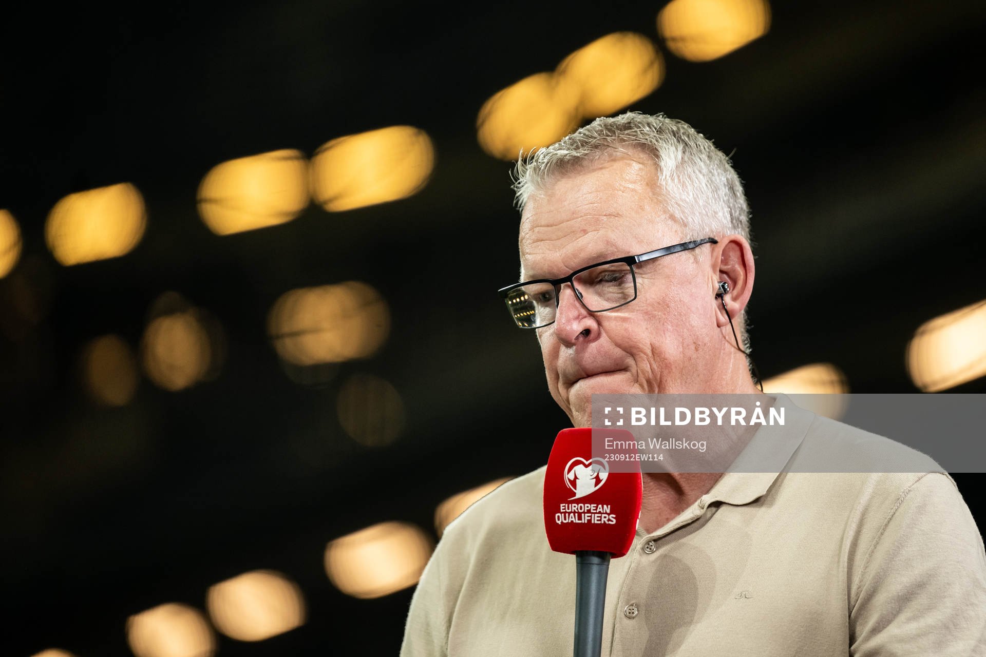 Head coach Janne Andersson of Sweden in the Viaplay studio