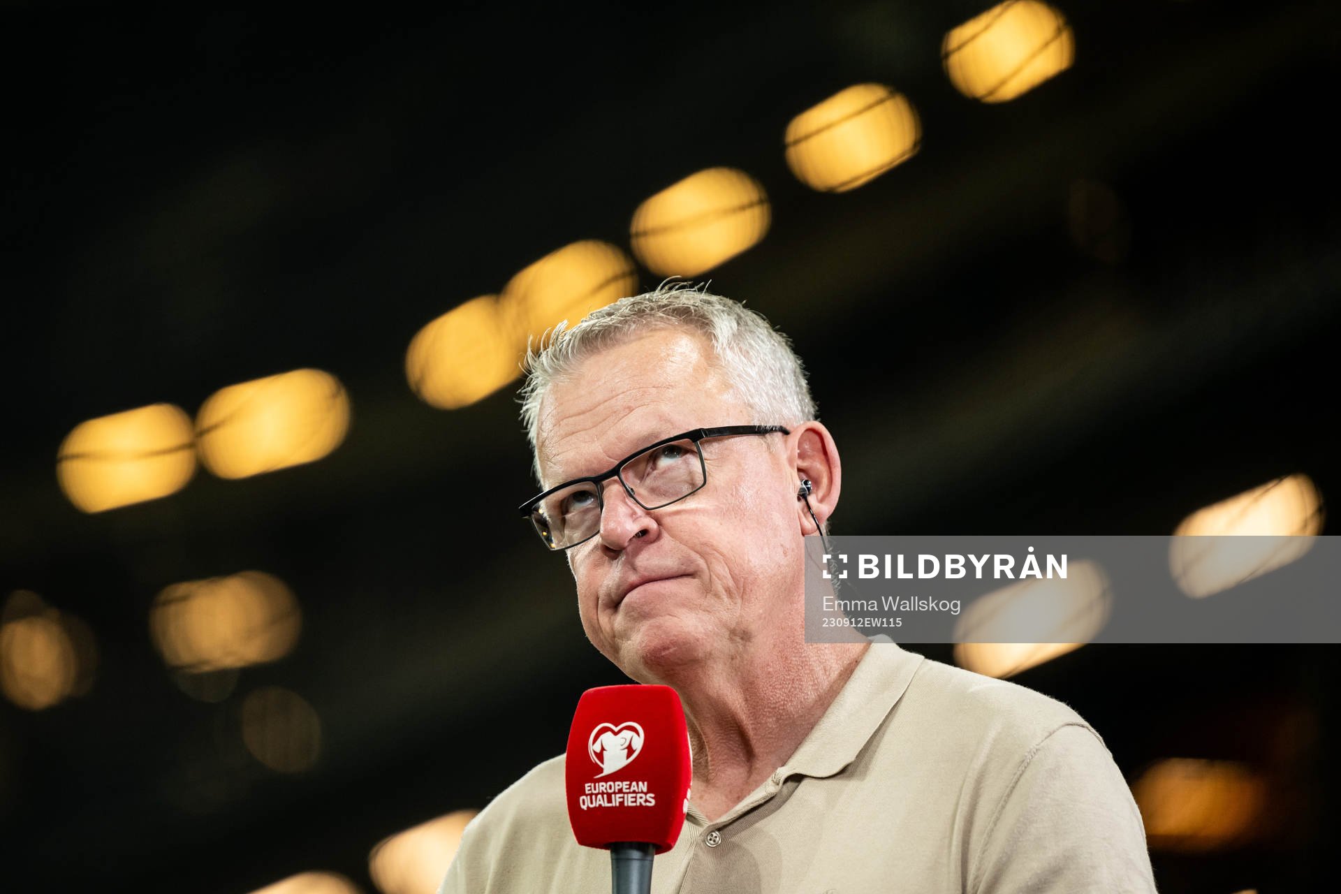 Head coach Janne Andersson of Sweden in the Viaplay studio