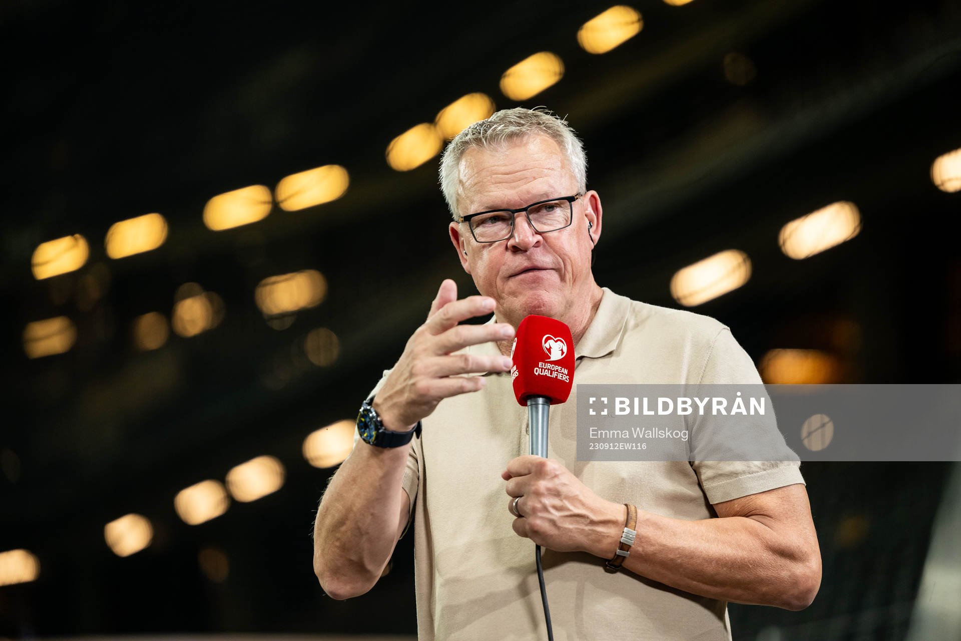 Head coach Janne Andersson of Sweden in the Viaplay studio