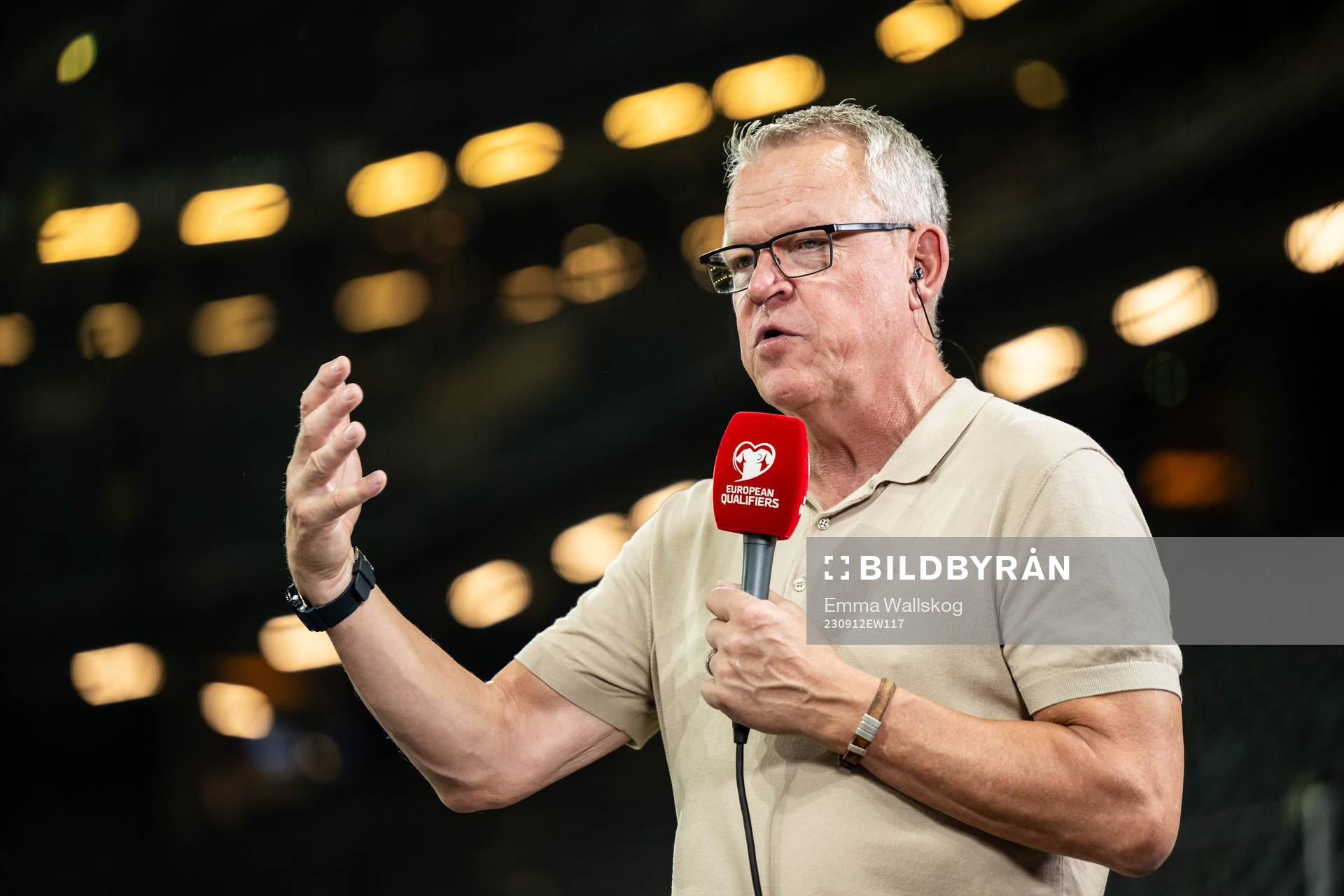 Head coach Janne Andersson of Sweden in the Viaplay studio
