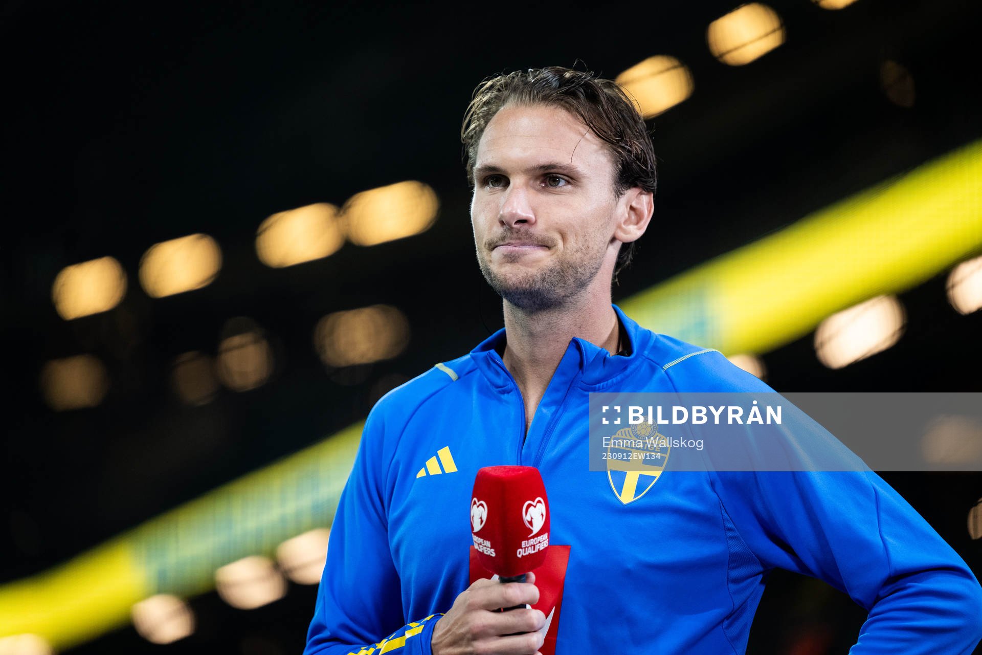 Albin Ekdal of Sweden in the Viaplay studio
