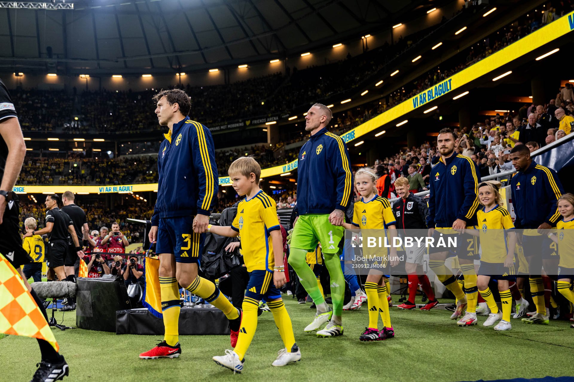 Victor Nilsson Lindelöf, goalkeeper Robin Olsen and Linus