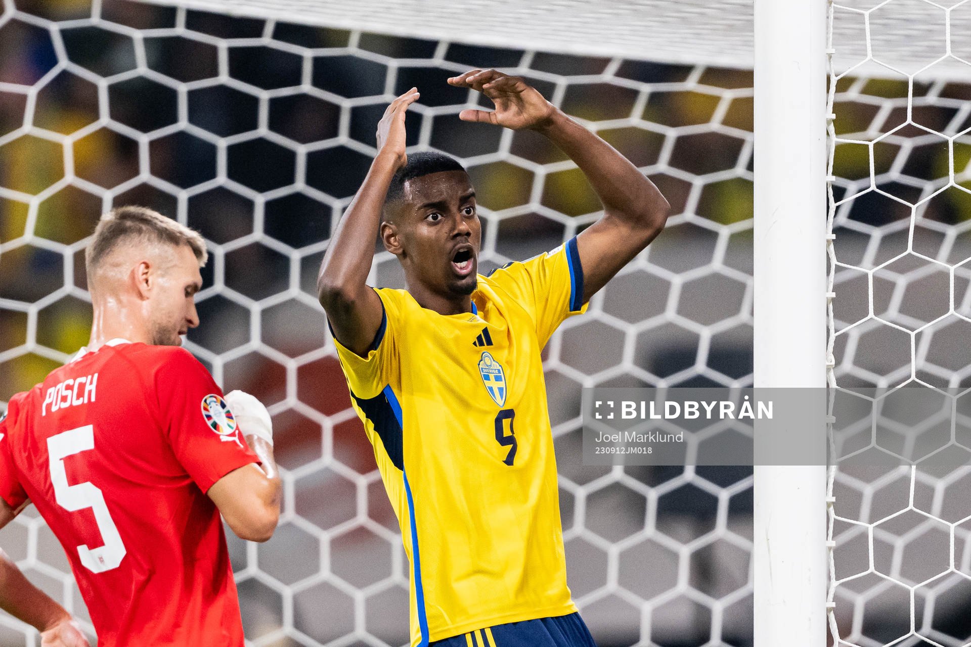 Alexander Isak of Sweden reacts