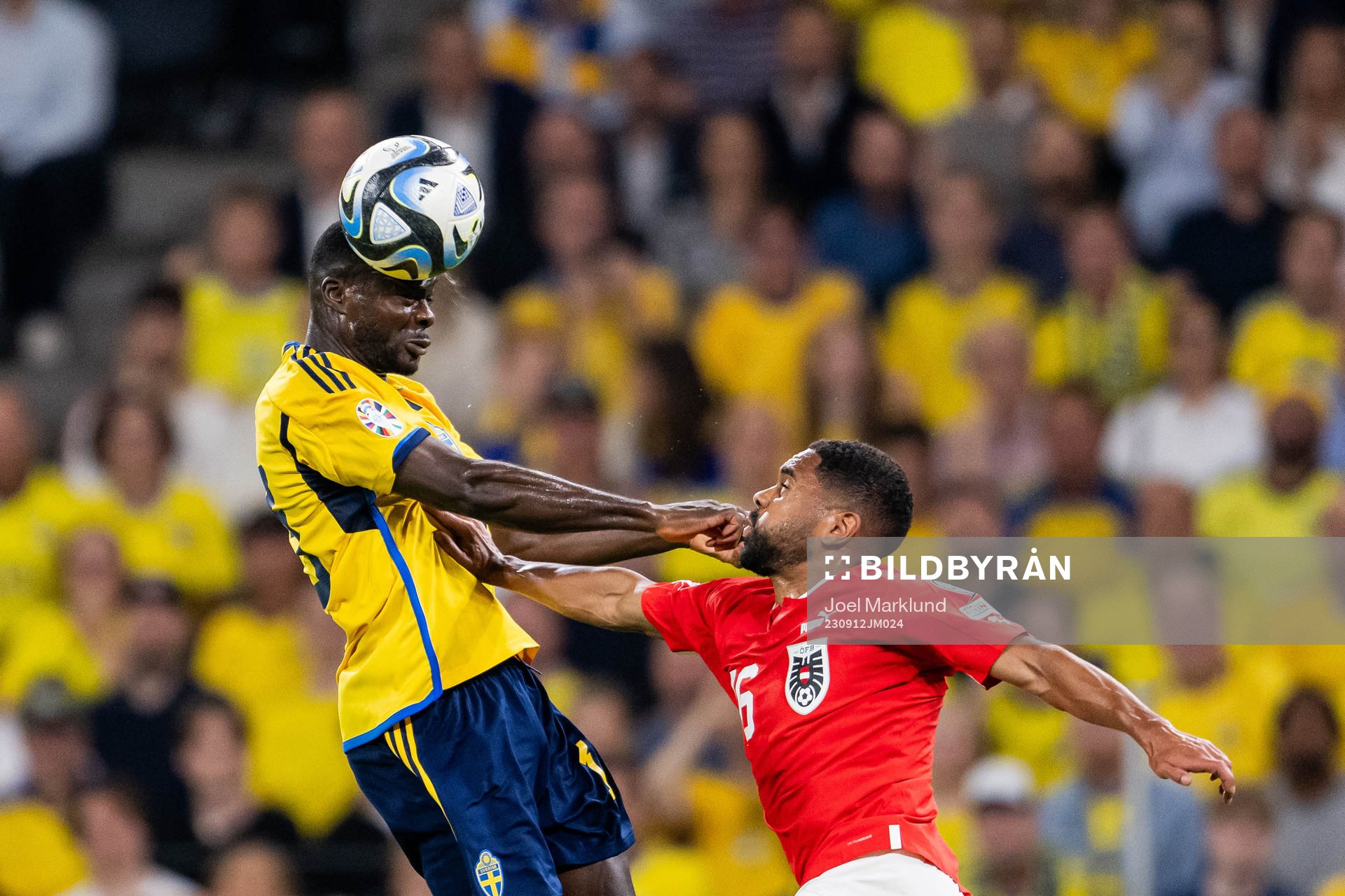 Ken Sema of Sweden and Phillipp Mwene of Austria