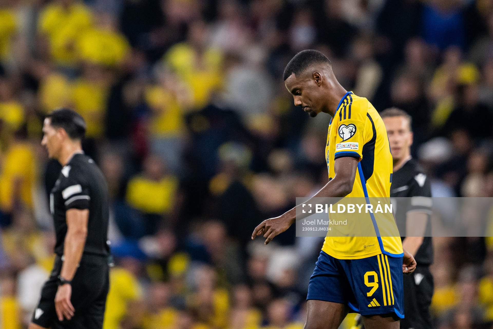 Alexander Isak of Sweden looks dejected