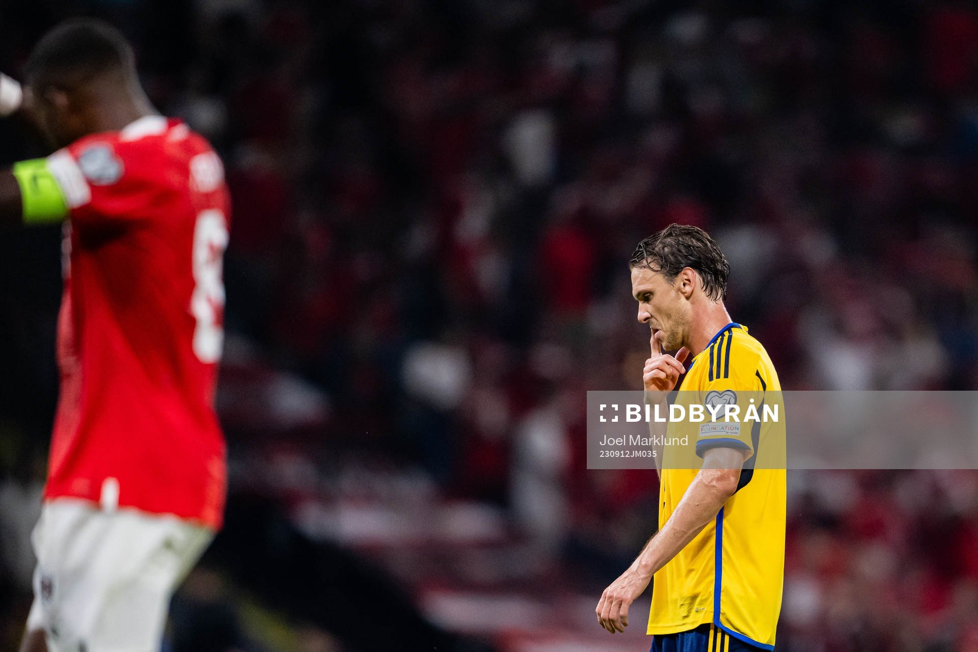 Albin Ekdal of Sweden looks dejected
