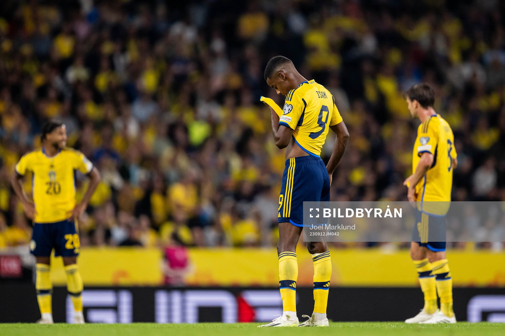 Alexander Isak of Sweden looks dejected